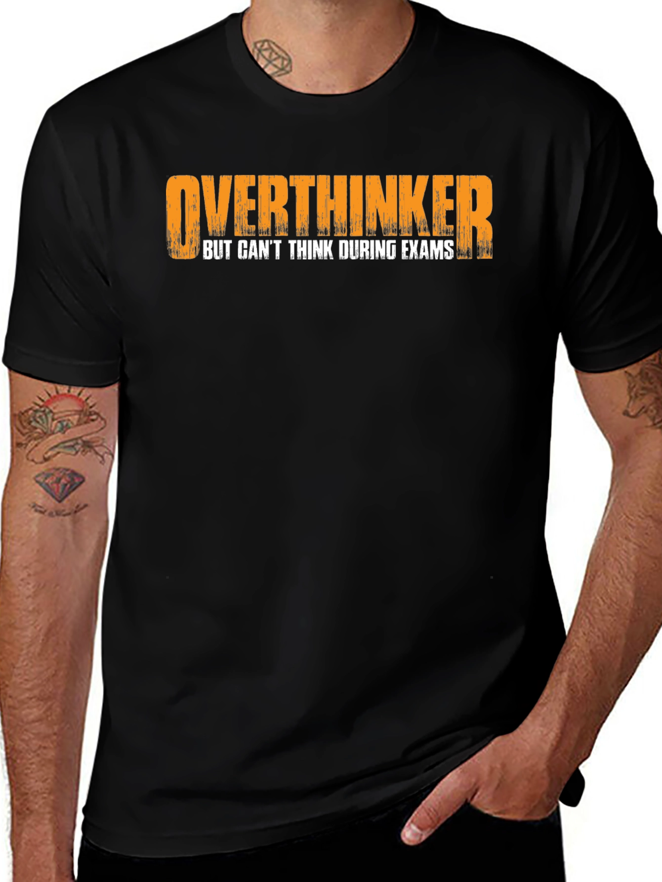 Variant 11 of Overthinker Exam Humor Black T-Shirt