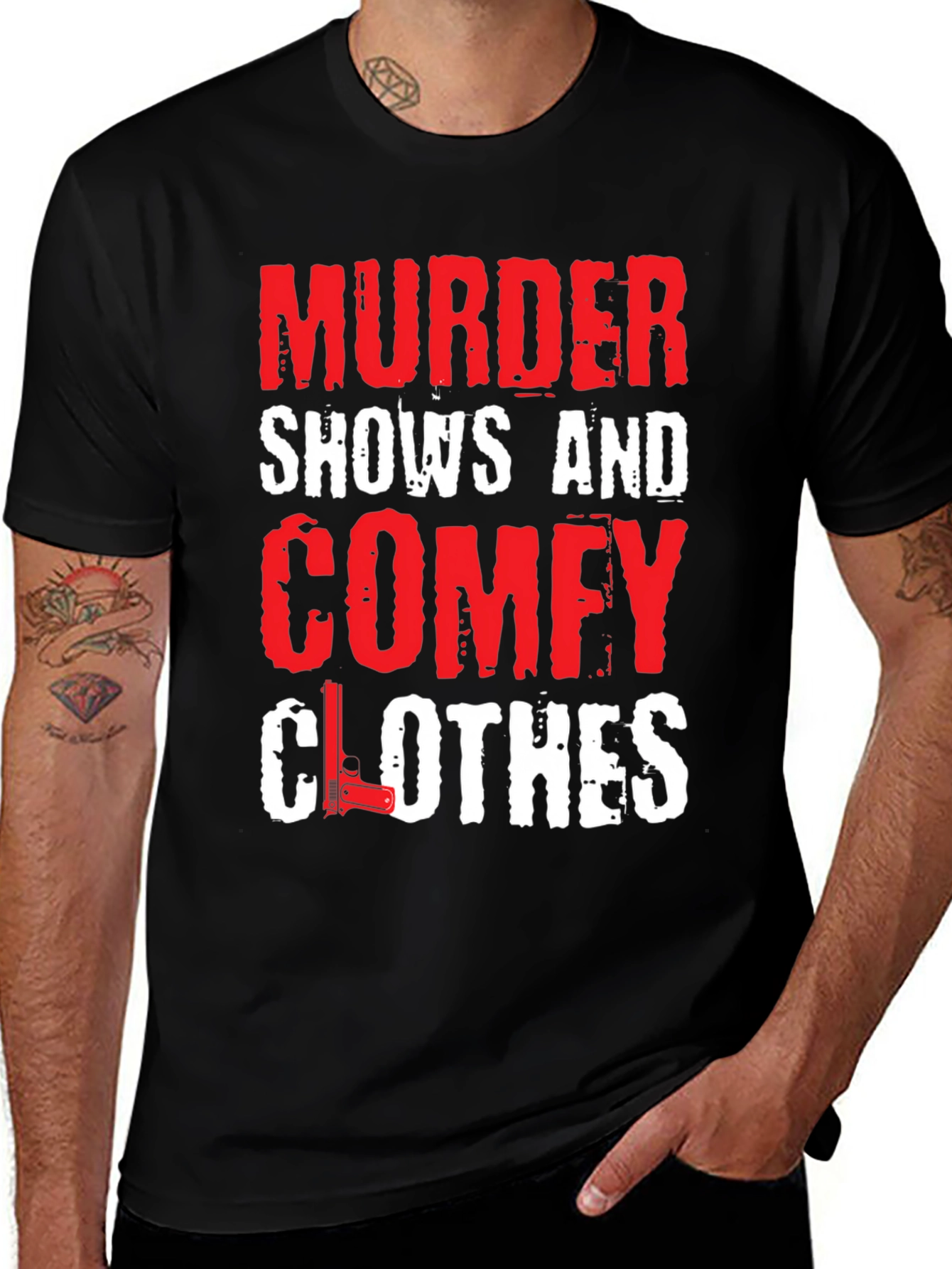 Variant 19 of Murder Shows & Comfy Clothes Graphic Tee