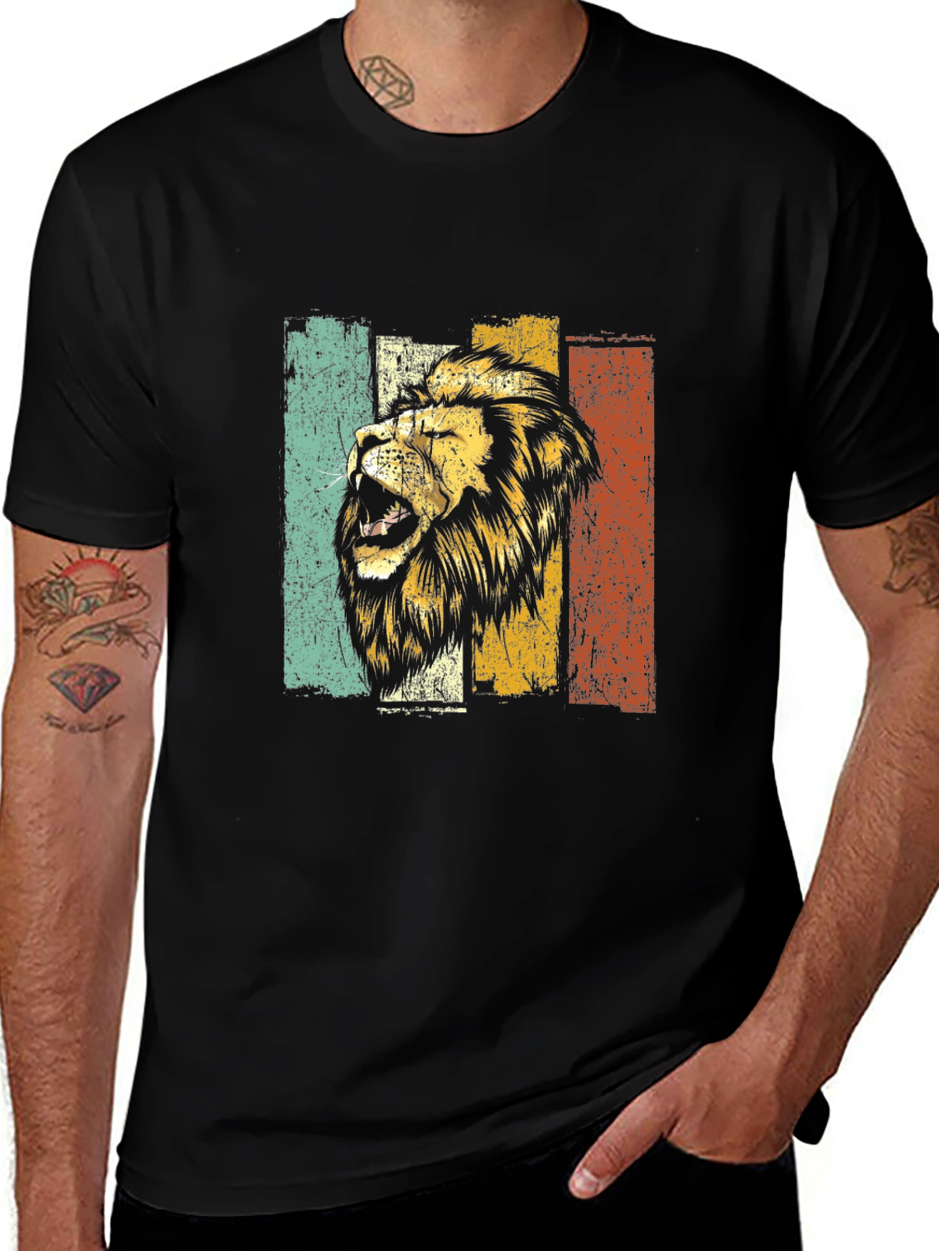 Variant 14 of Retro Lion Graphic Tee - Vintage Style T-Shirt