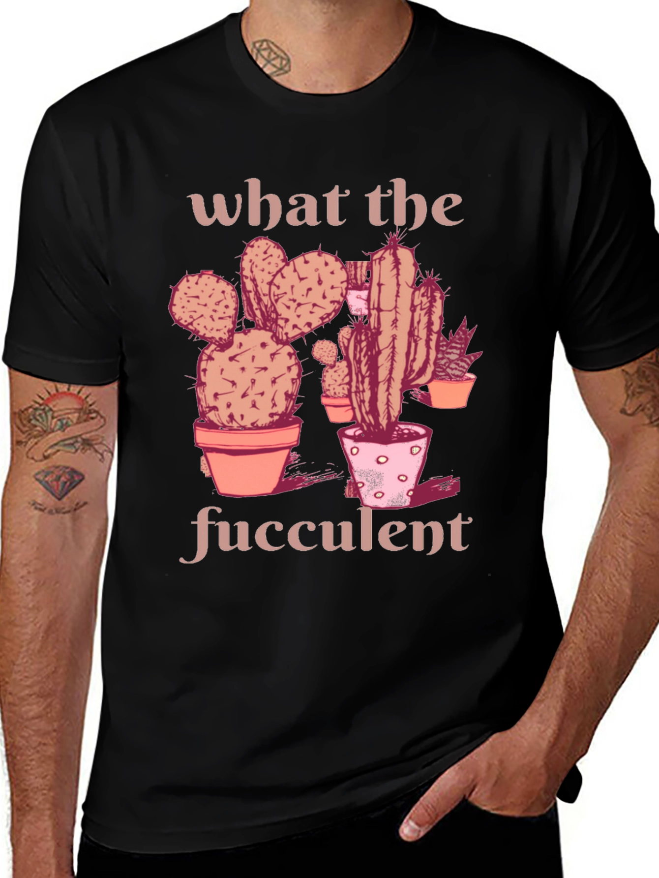 Variant 24 of What the Fucculent T-Shirt - Black Graphic Tee