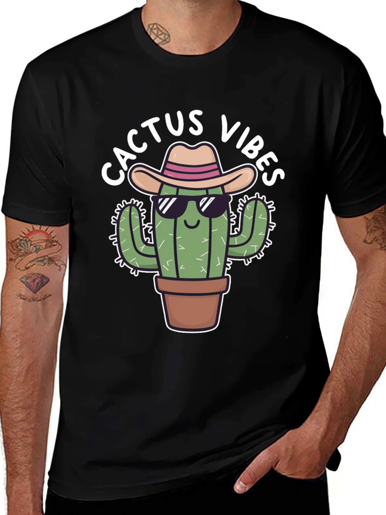 Variant 17 of Cactus Vibes T-Shirt: Funny Western Cactus Tee