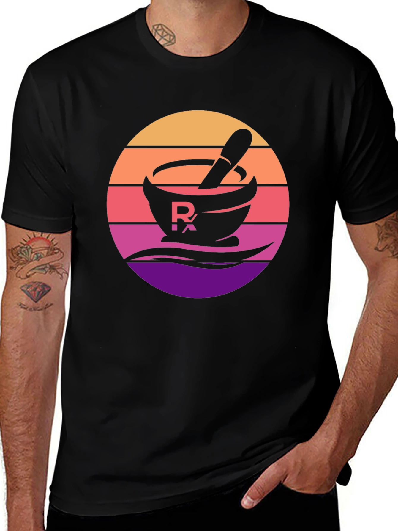 Variant 5 of Retro Pharmacy T-Shirt - Mortar and Pestle Design