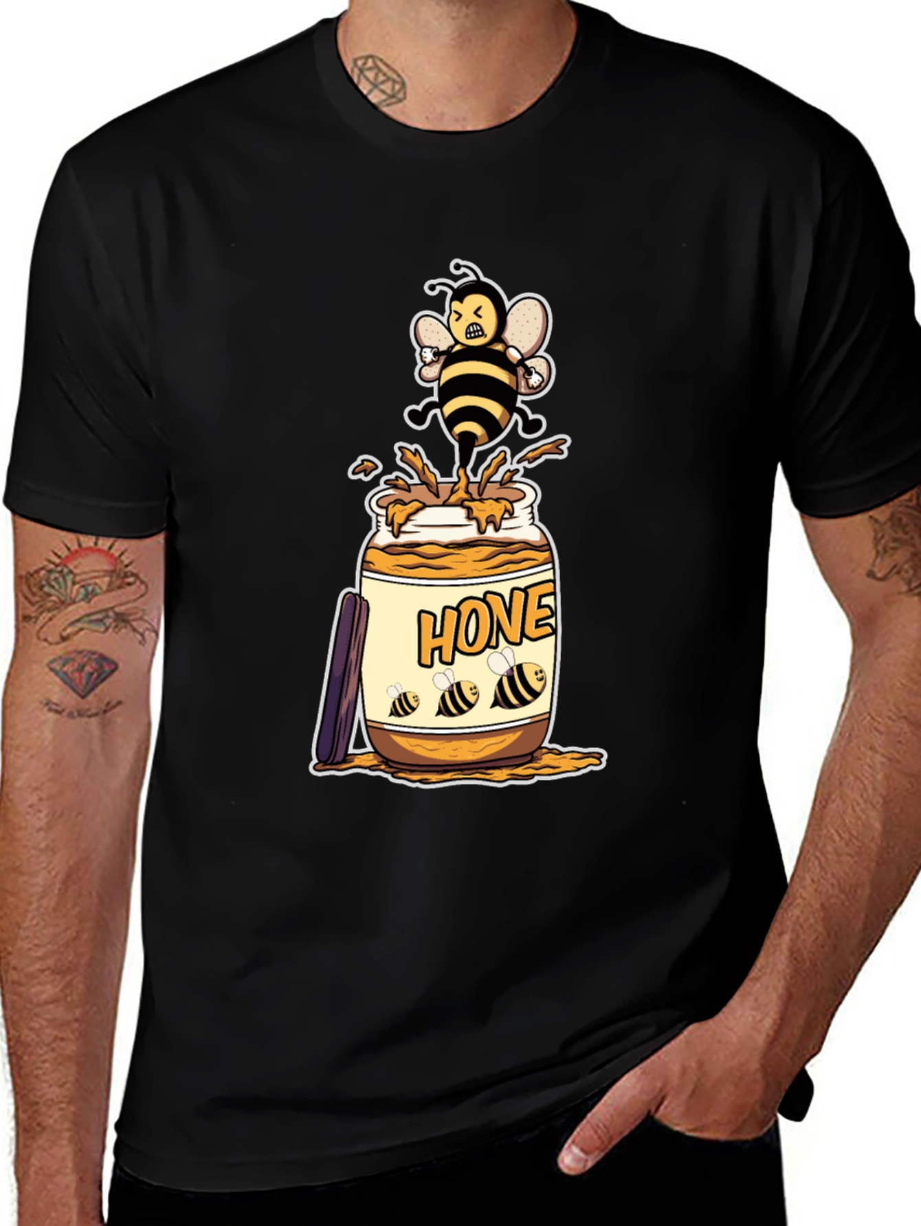 Variant 17 of Honey Bee Cartoon Graphic T-Shirt