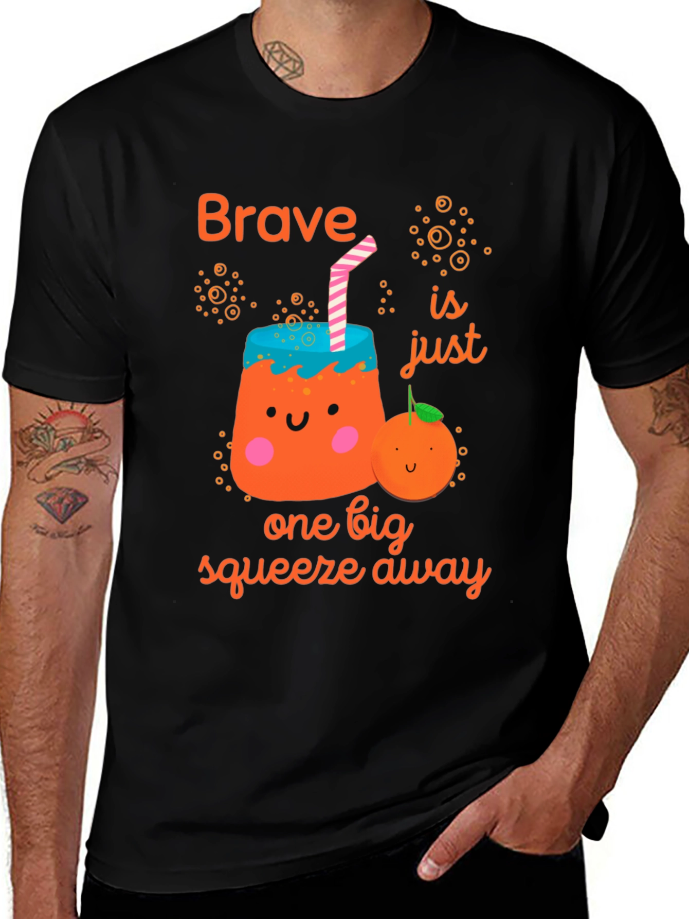 Variant 14 of Brave Juice Graphic Tee - Black Cotton Blend T-Shirt