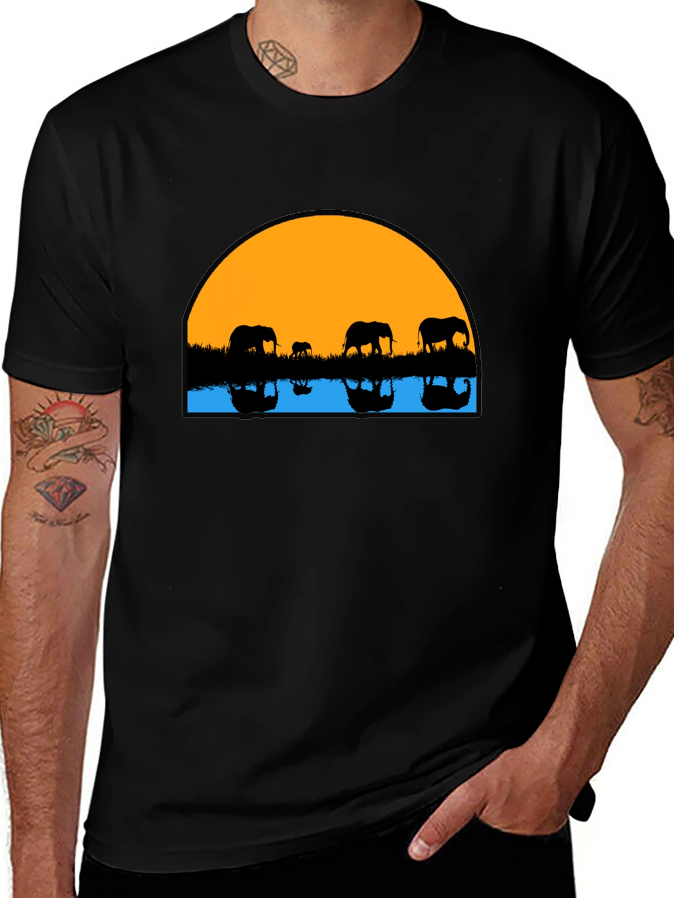 Variant 16 of Elephant Silhouette Graphic T-Shirt