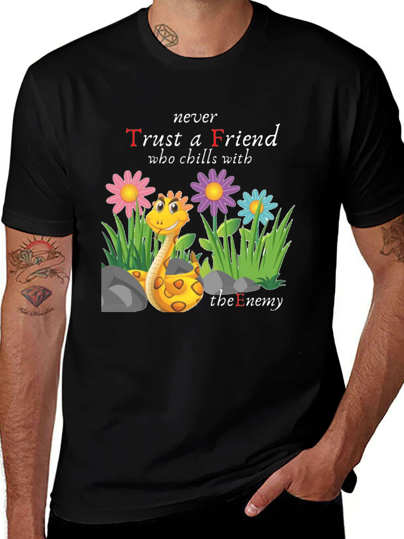 Black Trust No Friend Tee main image