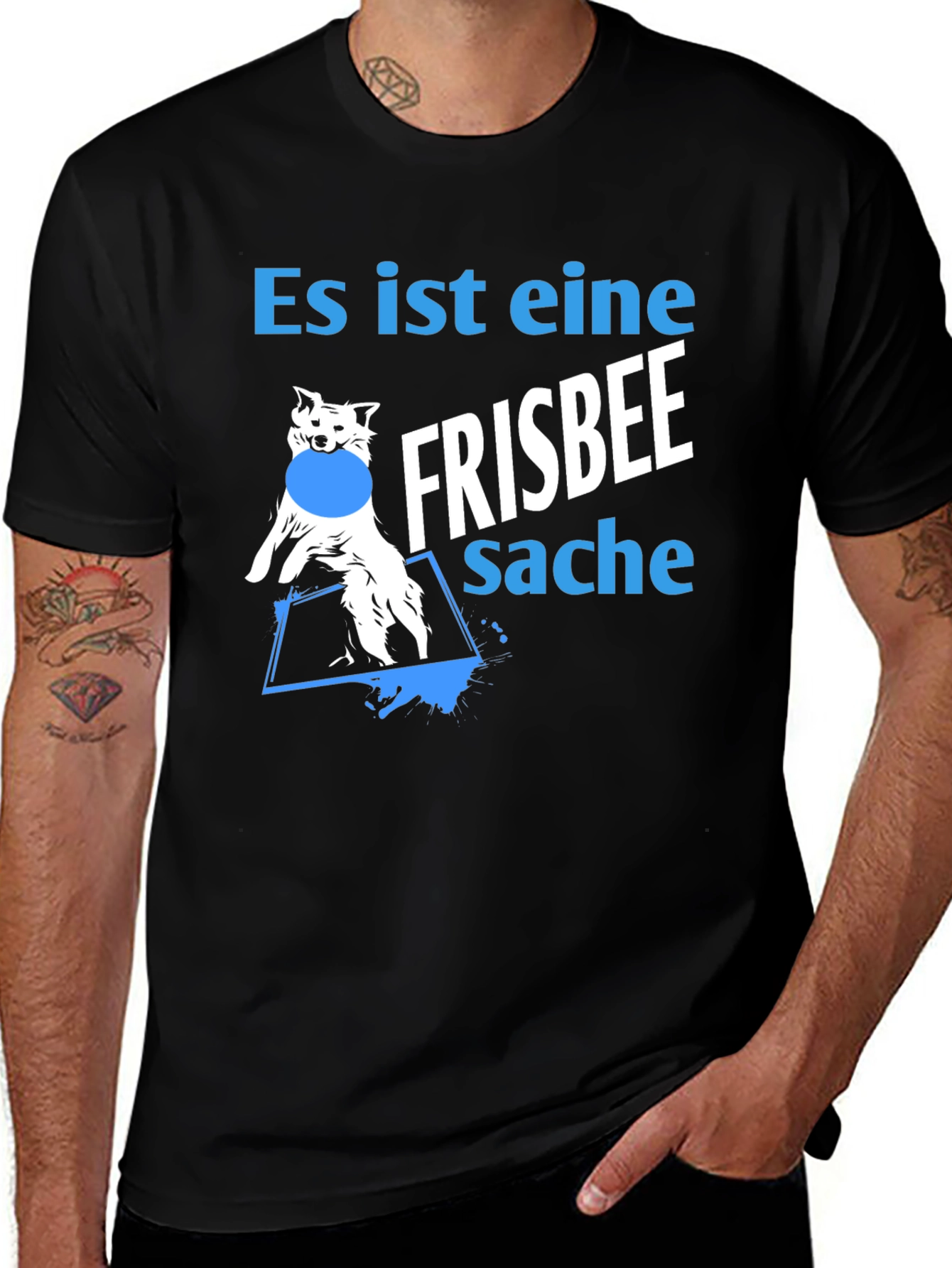 Variant 18 of Frisbee Sache T-Shirt - Dog Catch Design