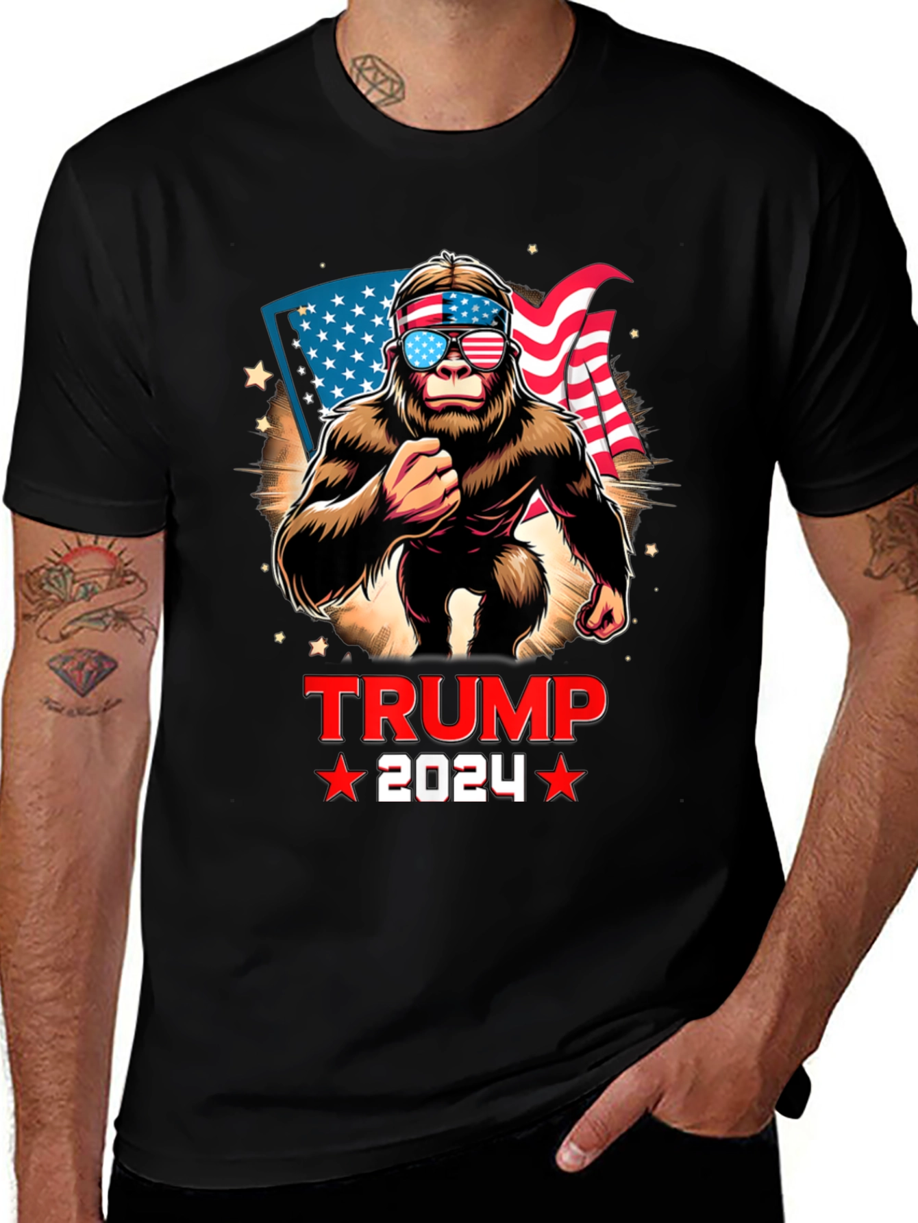 Trump 2024 Bigfoot Patriotic T-Shirt