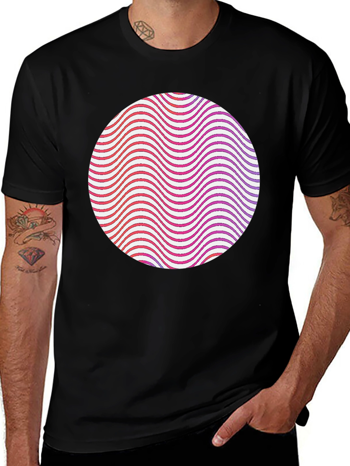 Variant 4 of Abstract Circle Graphic Tee - Modern Style