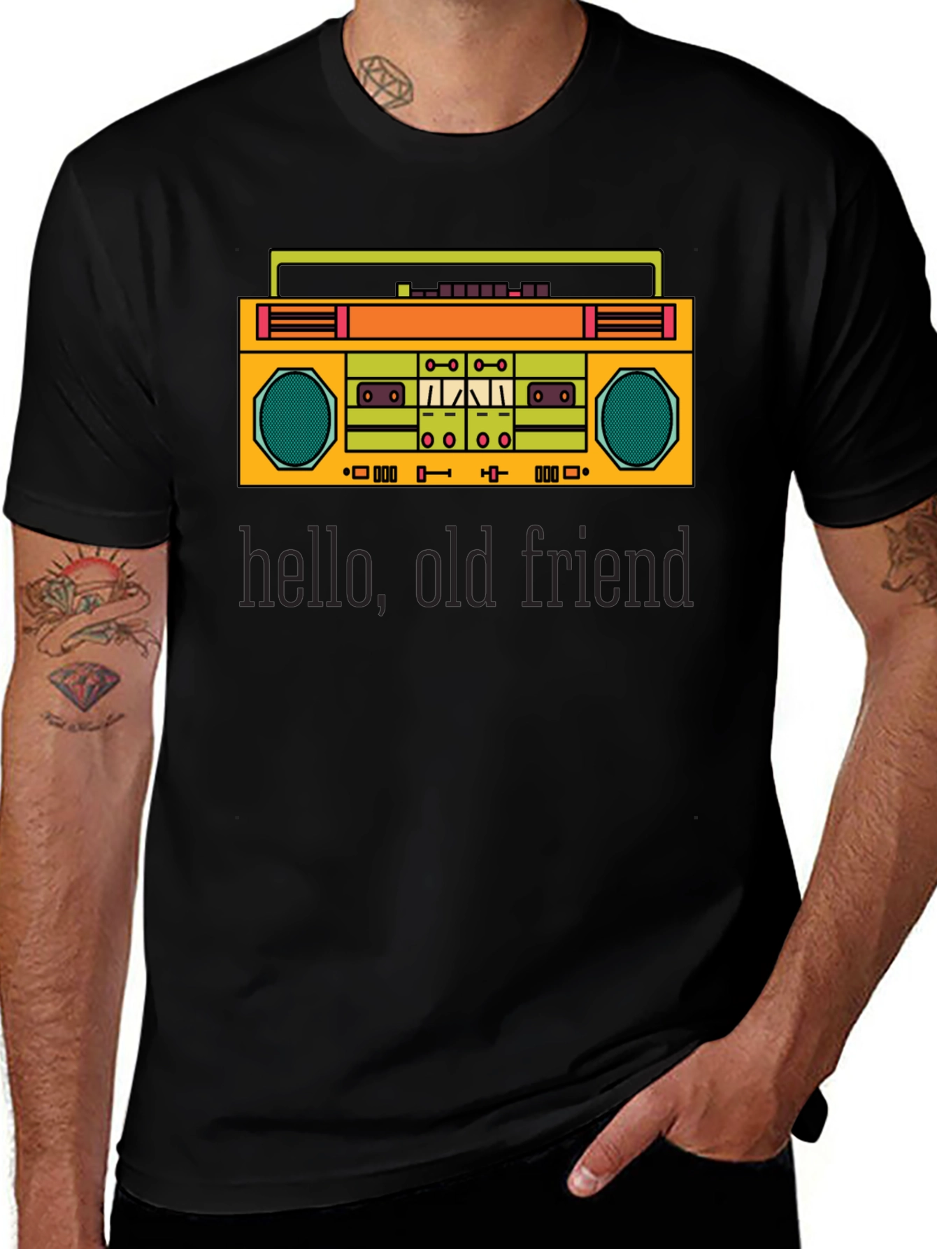 Variant 26 of Retro Boombox Graphic Tee - Hello, Old Friend