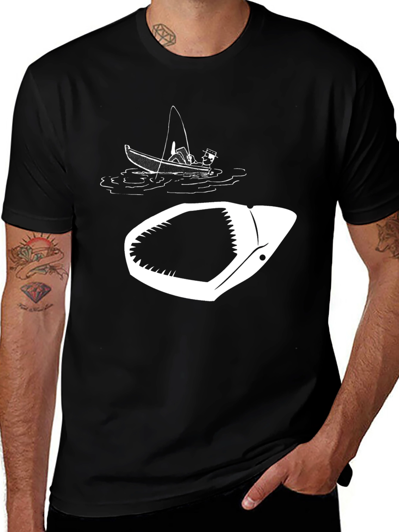 Variant 26 of Funny Shark Attack Fishing T-Shirt - Angler's Humor