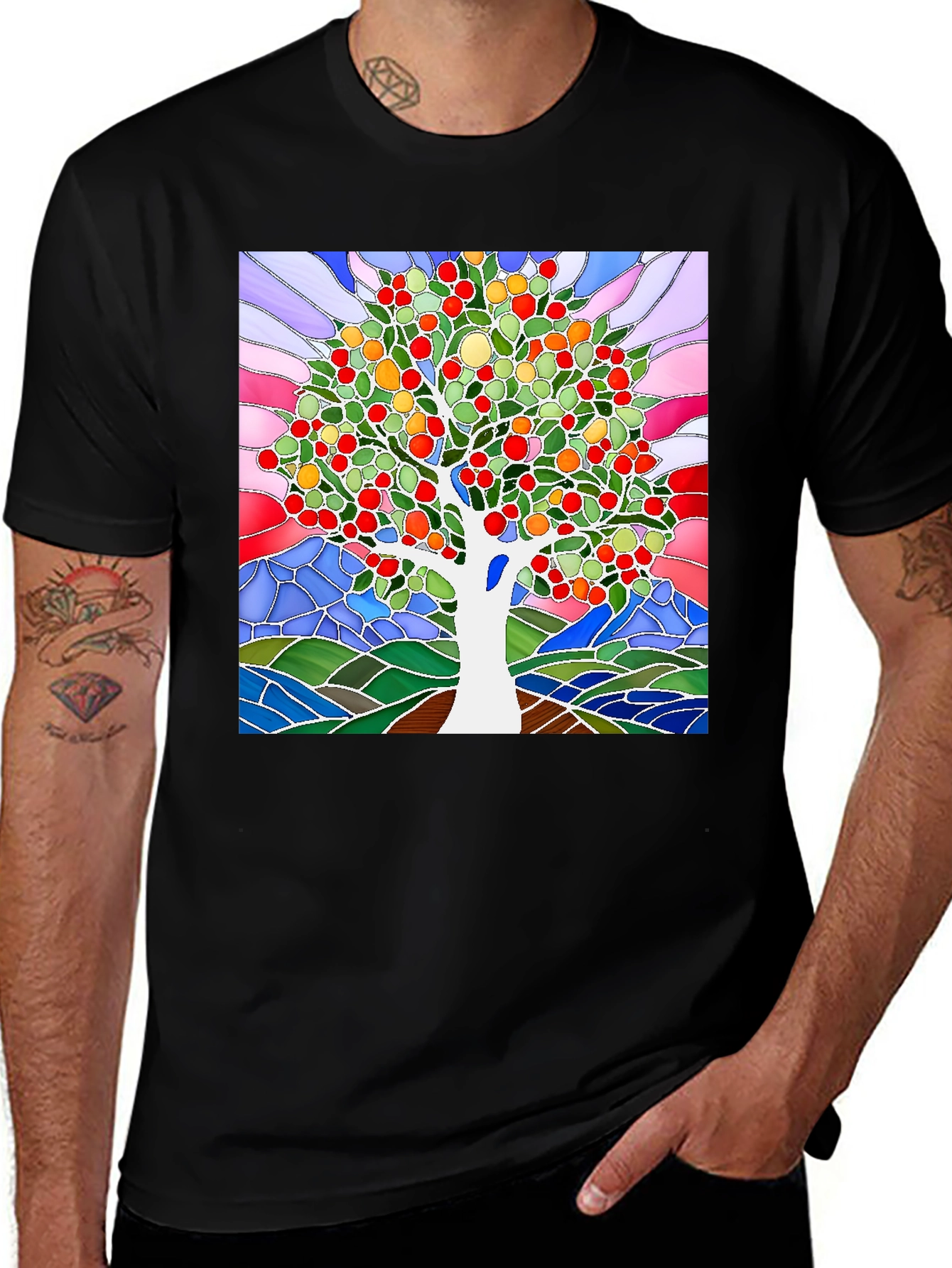 Variant 3 of Stained Glass Tree T-Shirt