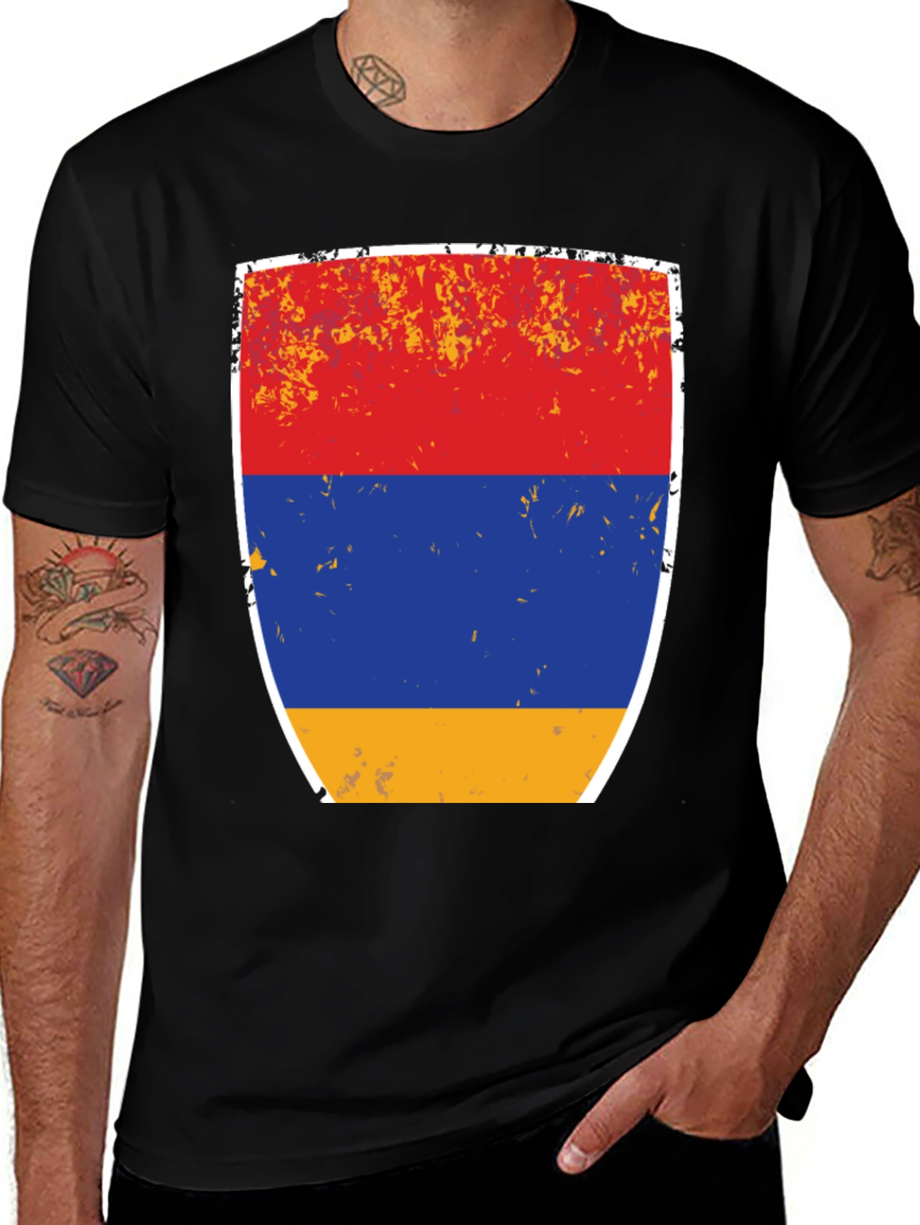 Armenian Flag Shield Graphic T-Shirt