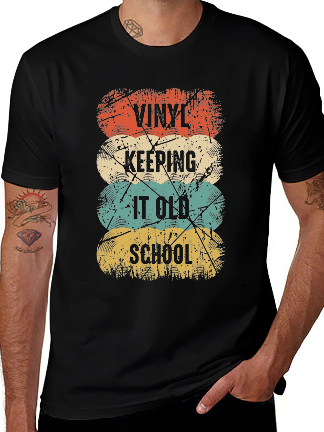 Variant 16 of Vintage Vinyl Record Old School Music Graphic T-Shirt