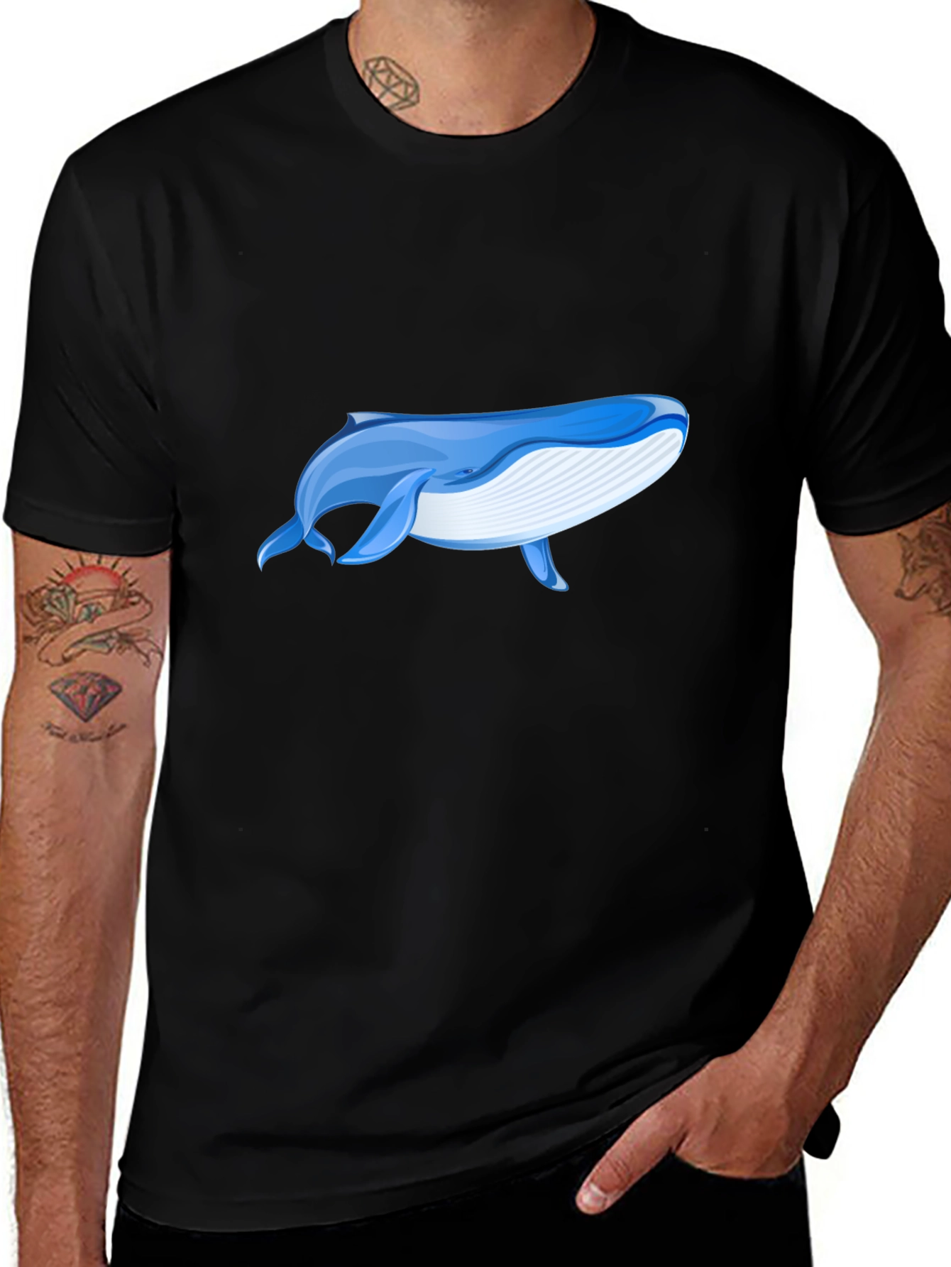 Variant 21 of Whale Graphic Black T-Shirt - Ocean Lover Tee