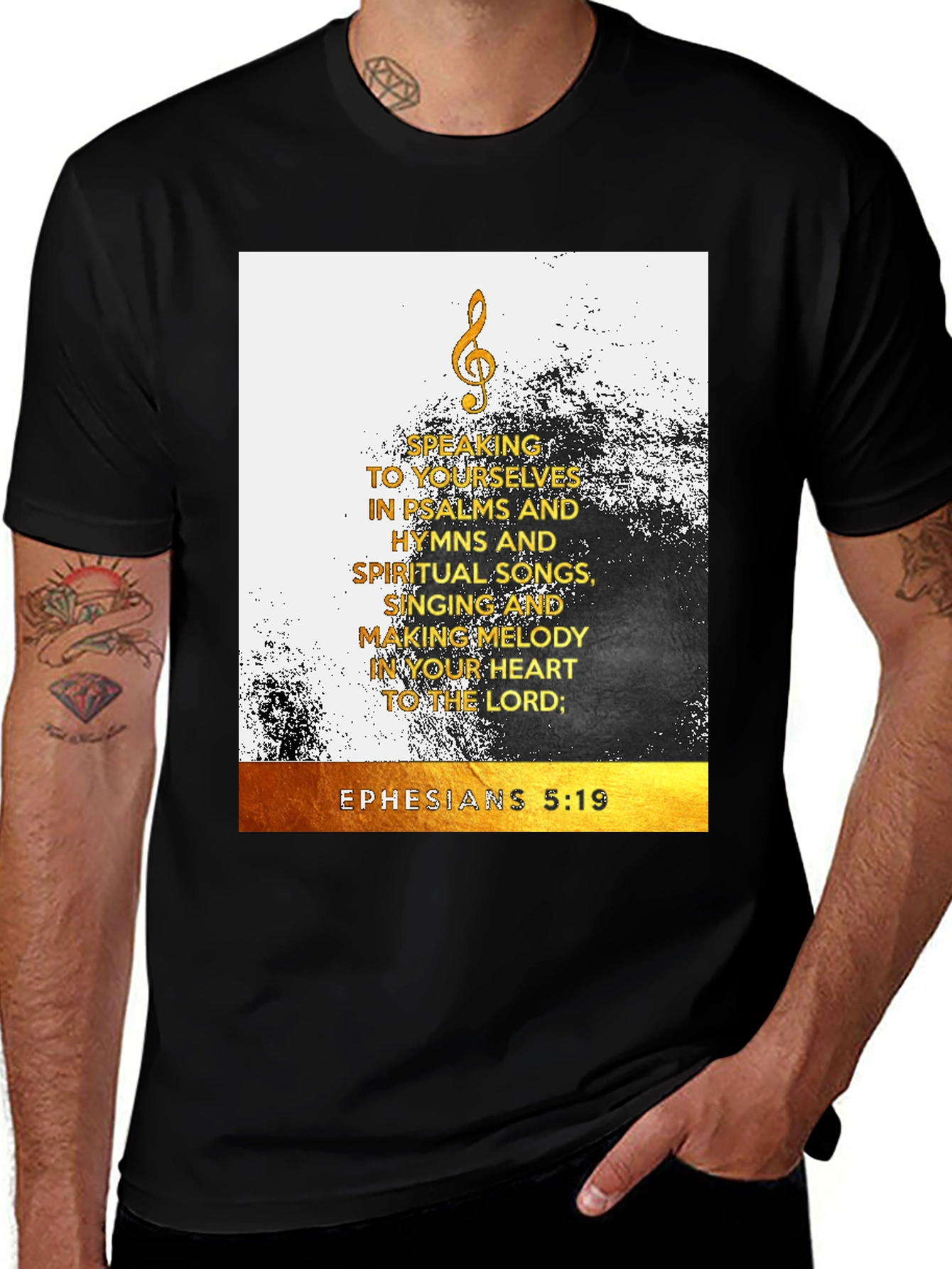 Ephesians 5:19 Graphic T-Shirt - Psalms, Hymns & Spiritual Songs