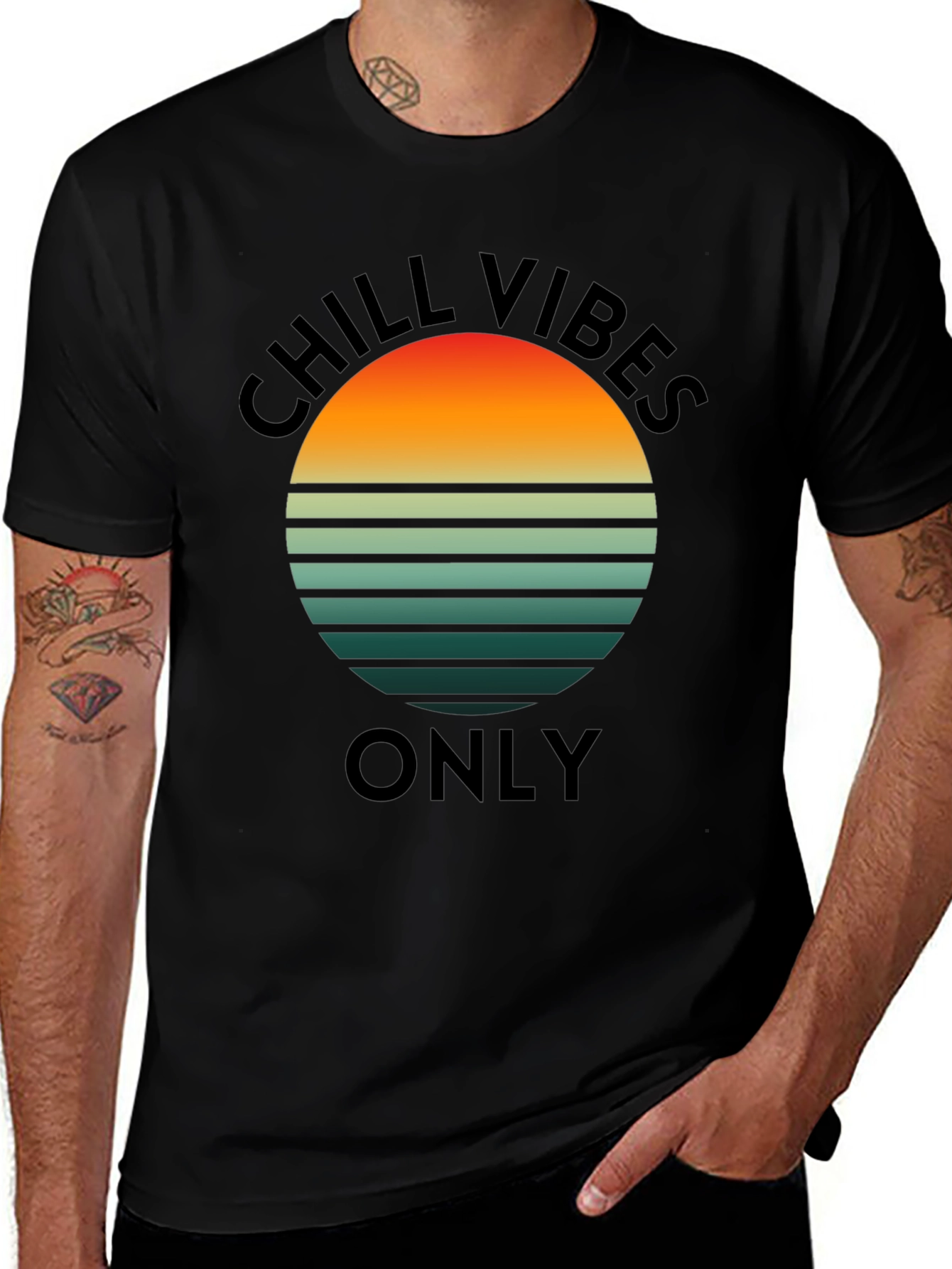 Variant 25 of Chill Vibes Only Graphic Tee - Black T-Shirt