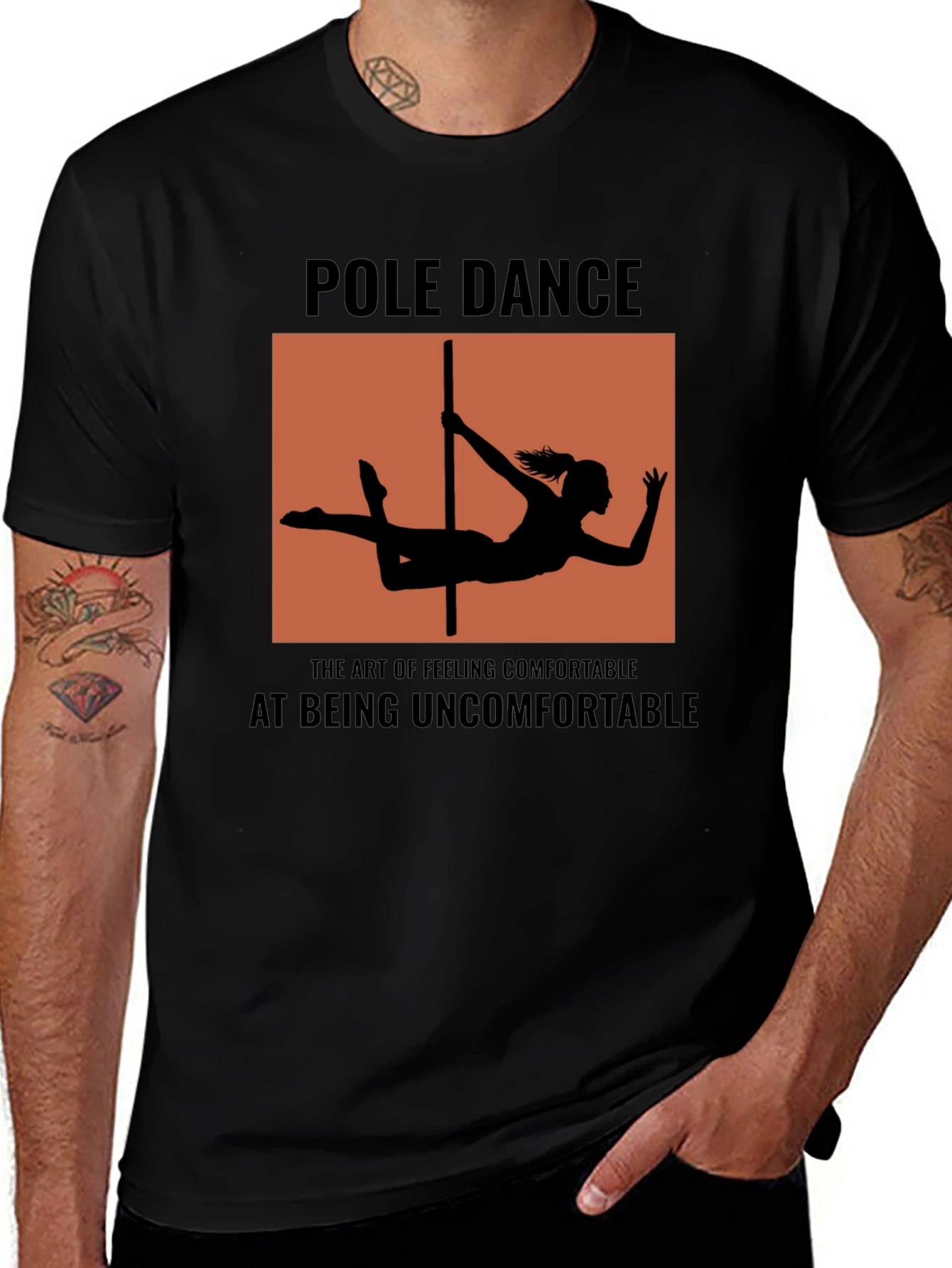 Variant 3 of Pole Dance Art T-Shirt - Comfortable Being Uncomfortable