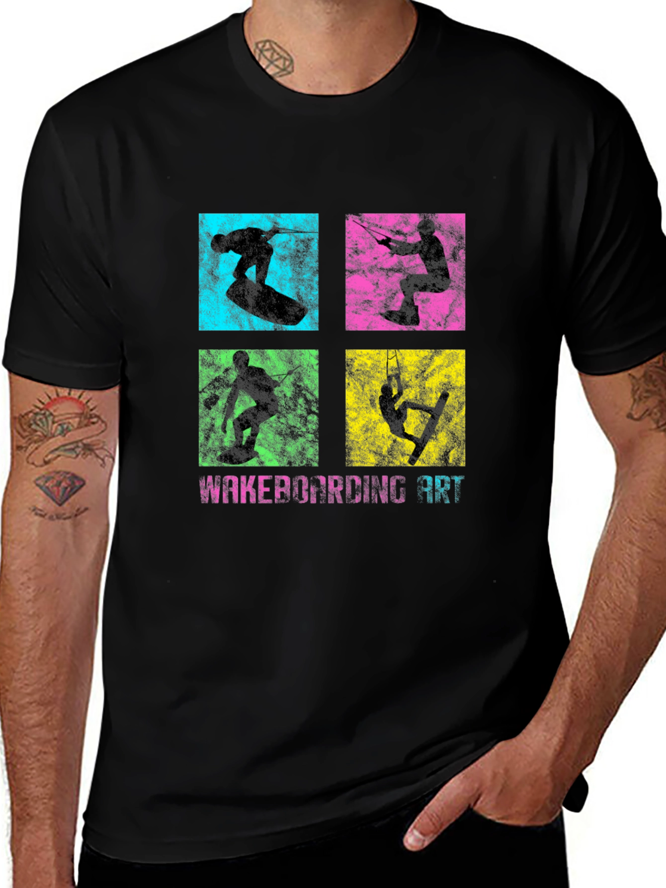 Variant 4 of Wakeboarding Art Graphic T-Shirt
