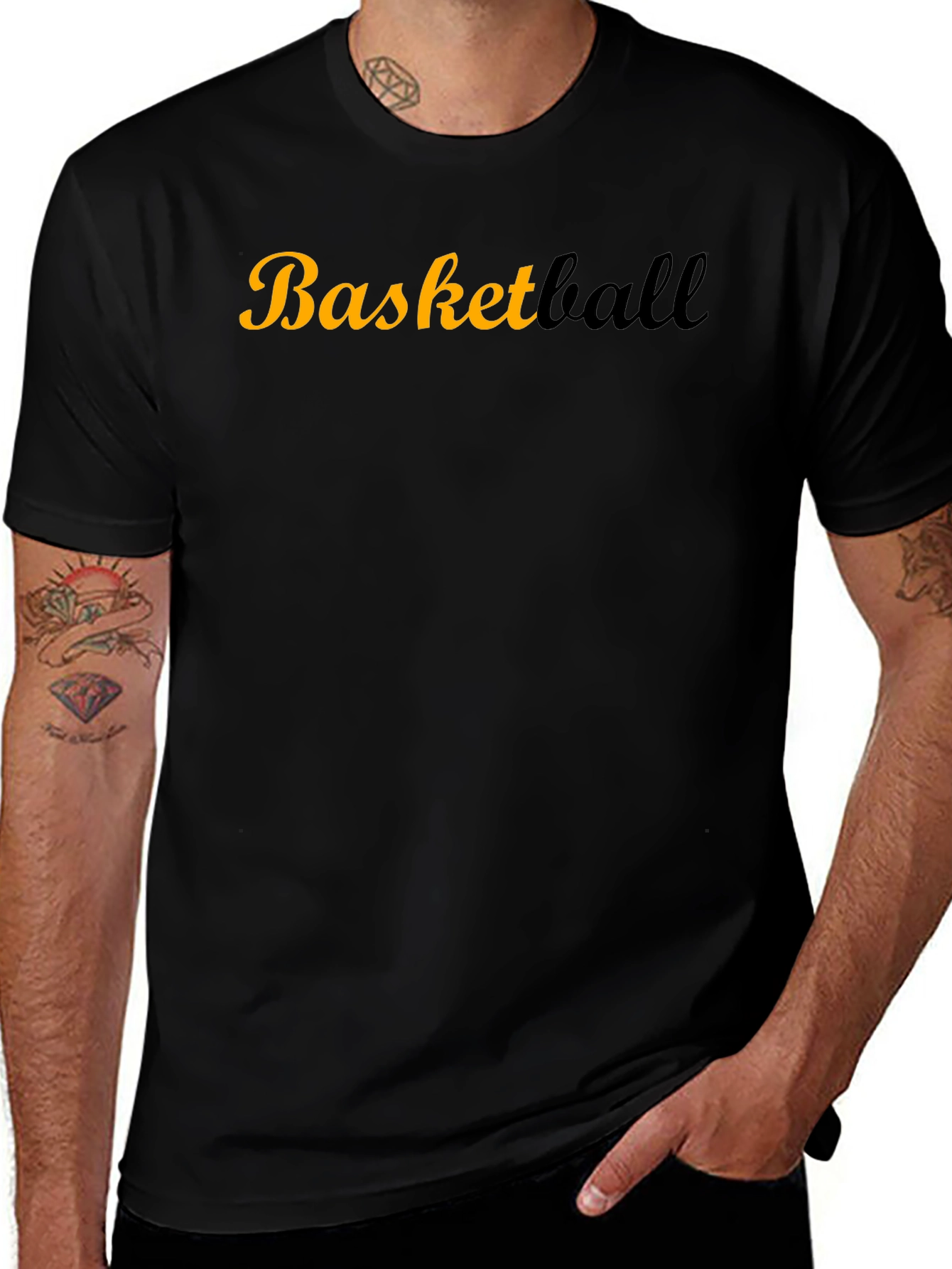 Variant 8 of Basketball Graphic Tee - Casual Black Cotton Shirt
