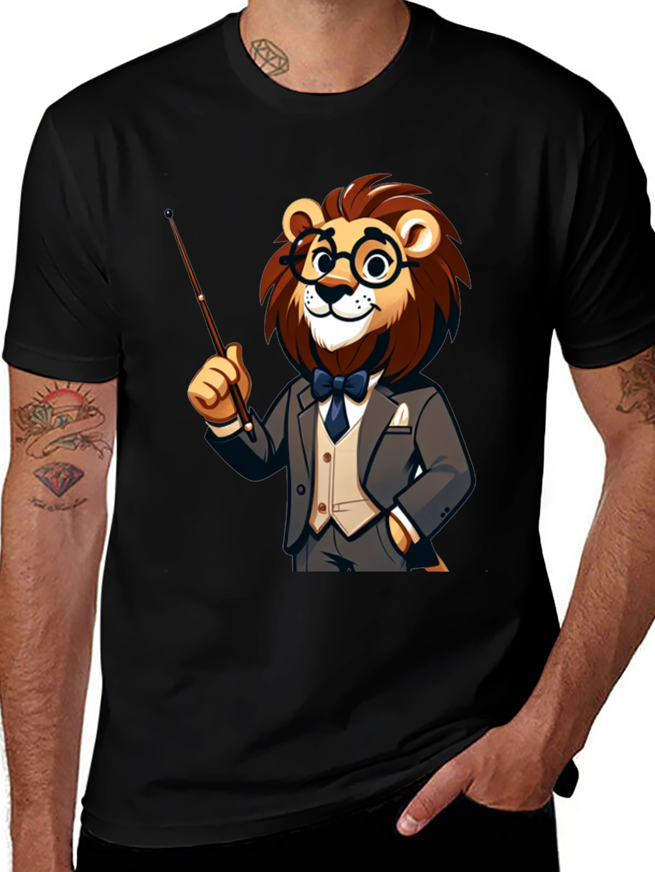 Variant 3 of Lion Professor T-Shirt - Intellectual Animal Tee