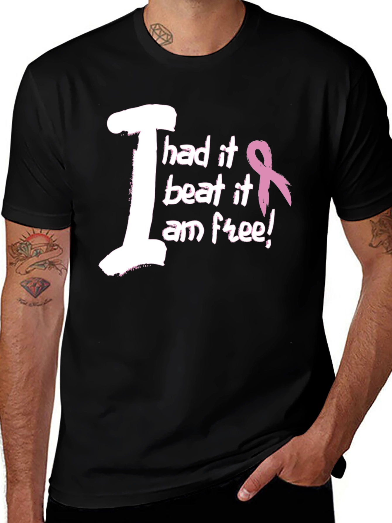 Variant 9 of Cancer Survivor Graphic T-Shirt - "I Had It, Beat It"