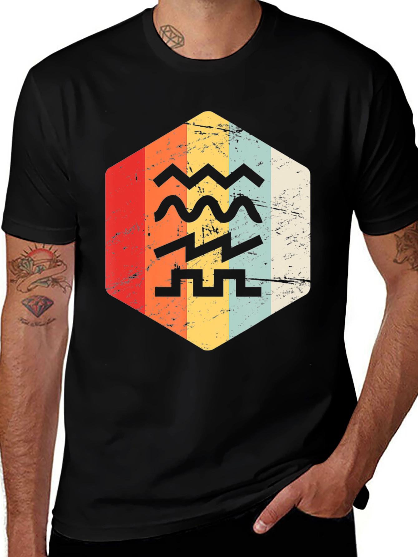 Retro Zodiac Aquarius T-Shirt