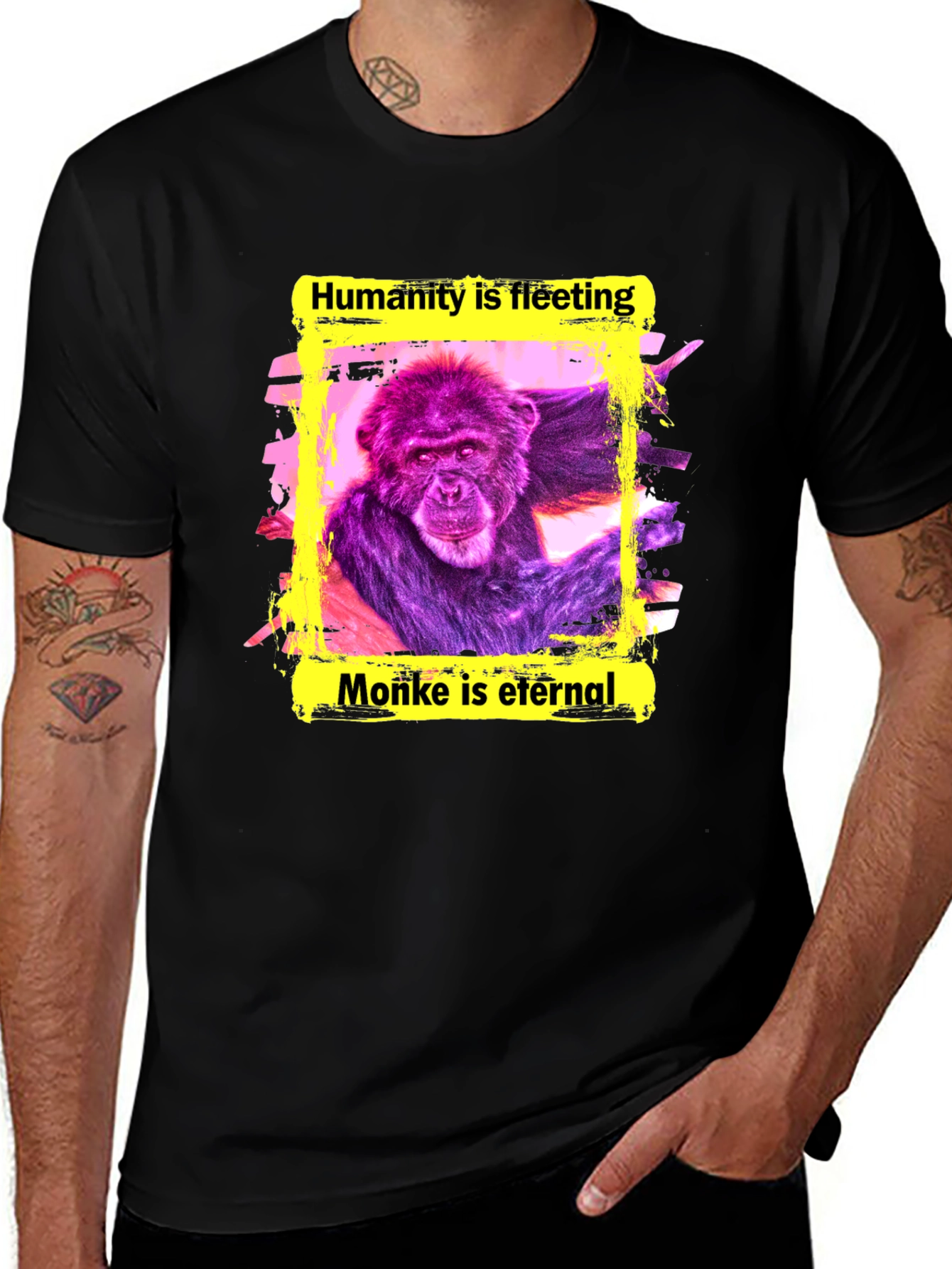 Variant 7 of Monke is Eternal T-Shirt - Funny Ape Graphic Tee