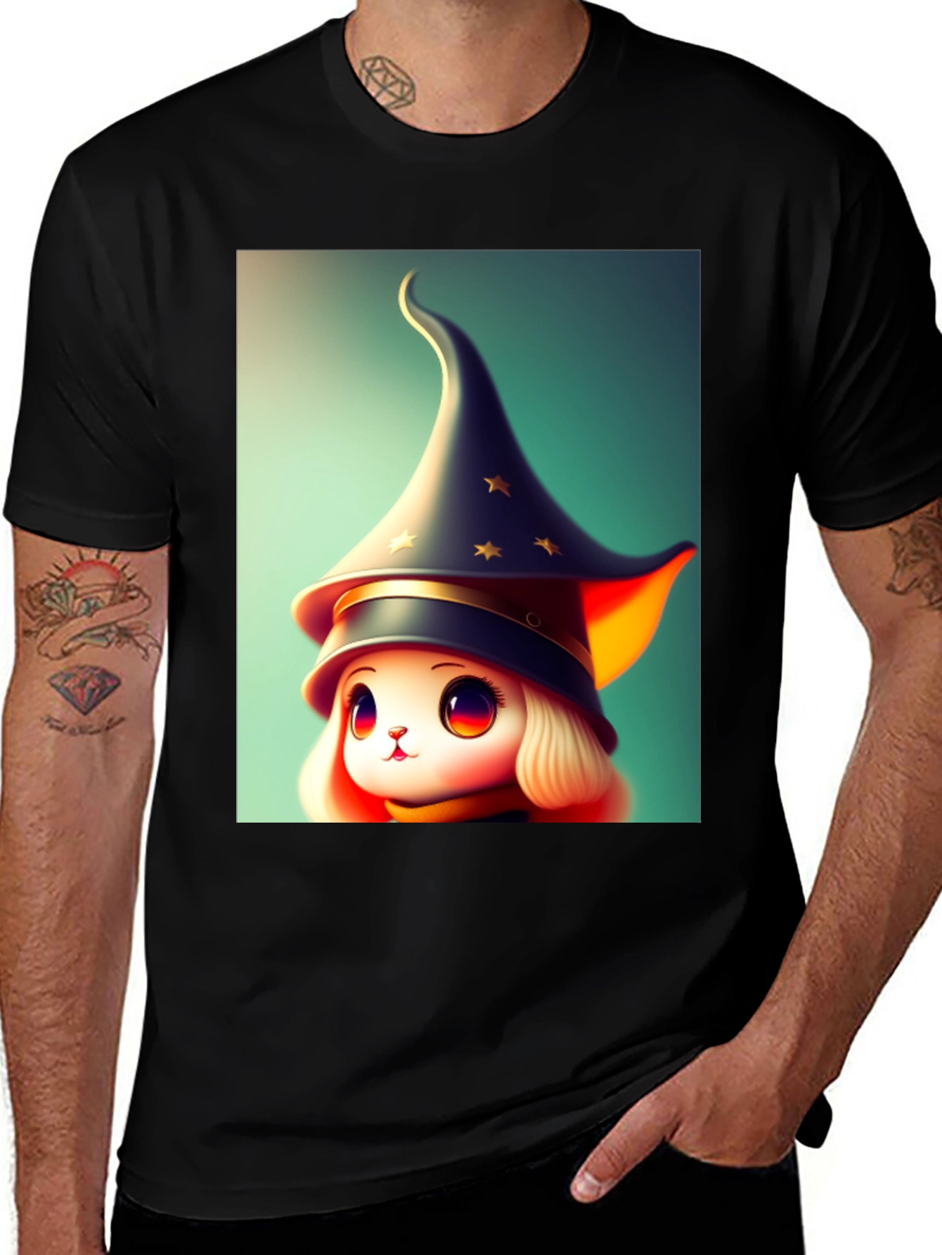 Variant 4 of Cute Witch T-Shirt - Whimsical Cartoon Design