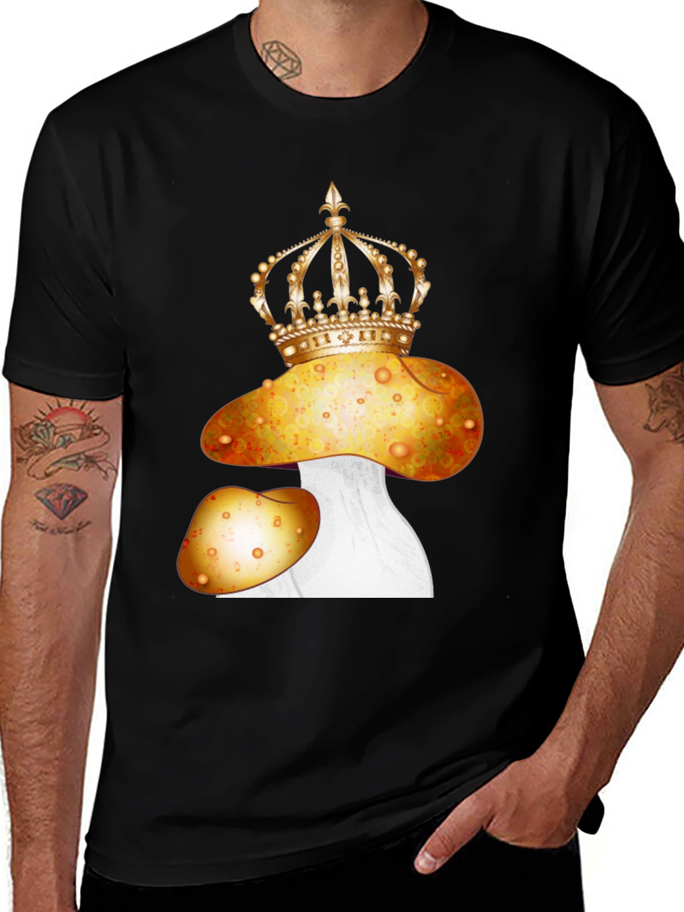 Variant 27 of King Mushroom Graphic T-Shirt - Trendy Crown Design