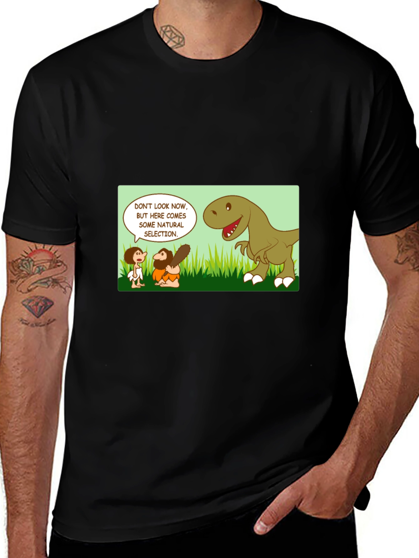Variant 10 of Natural Selection T-Shirt - Humorous Prehistoric Graphic Tee