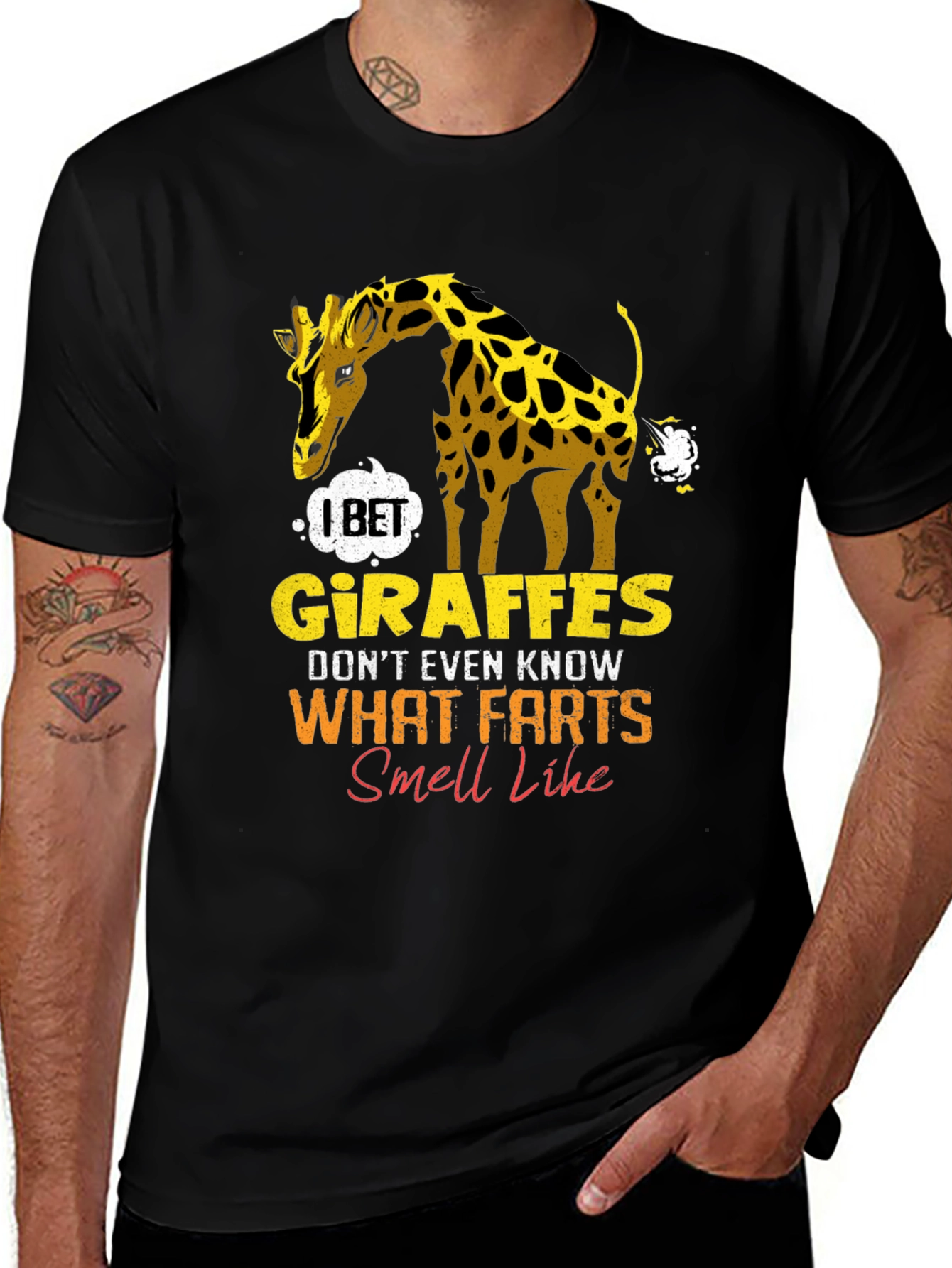 Variant 25 of Funny Giraffe Fart Graphic T-Shirt