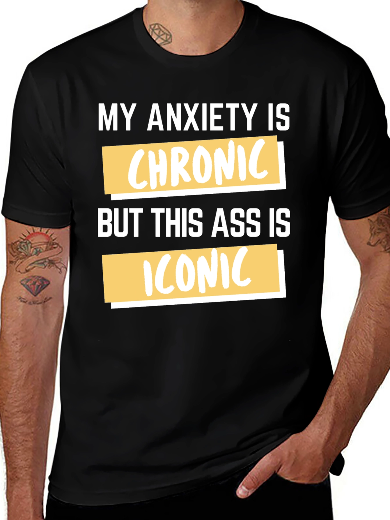 Variant 15 of Funny Anxiety Chronic Iconic Graphic Tee