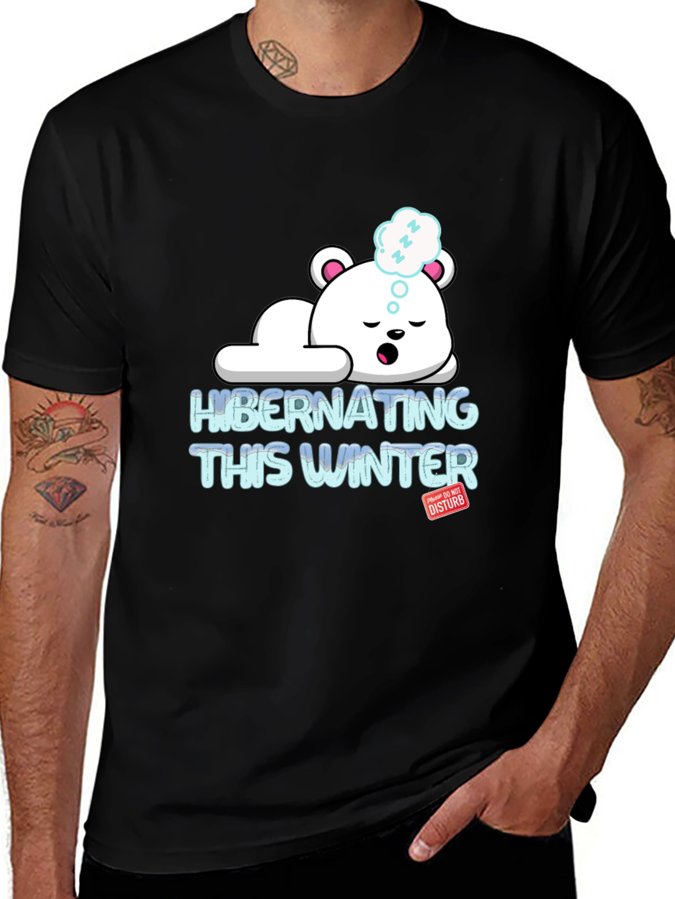 Hibernating This Winter Bear Graphic T-Shirt