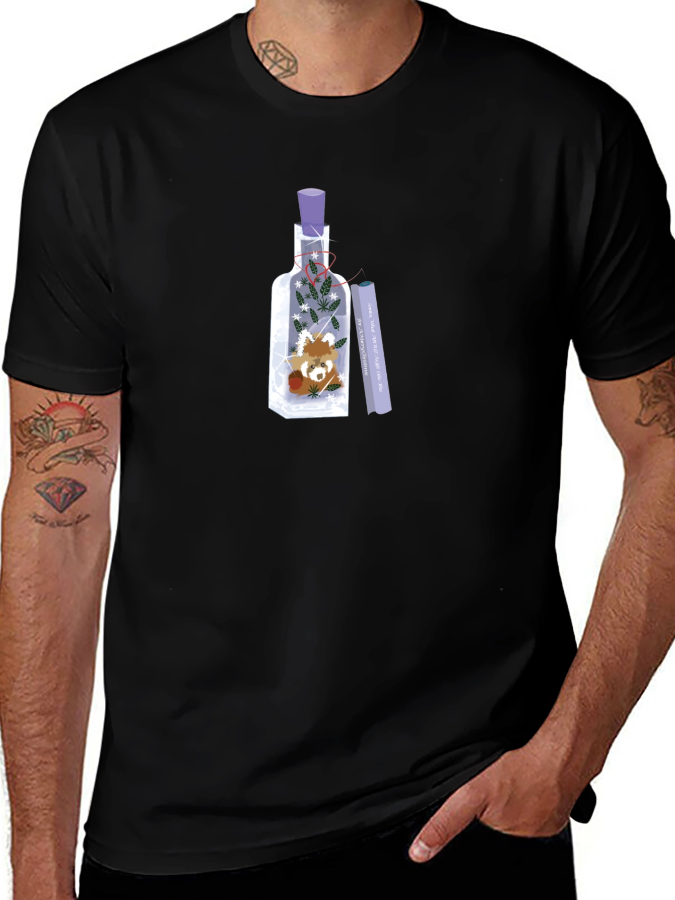 Variant 16 of Red Panda in Bottle T-Shirt - Cute Graphic Tee