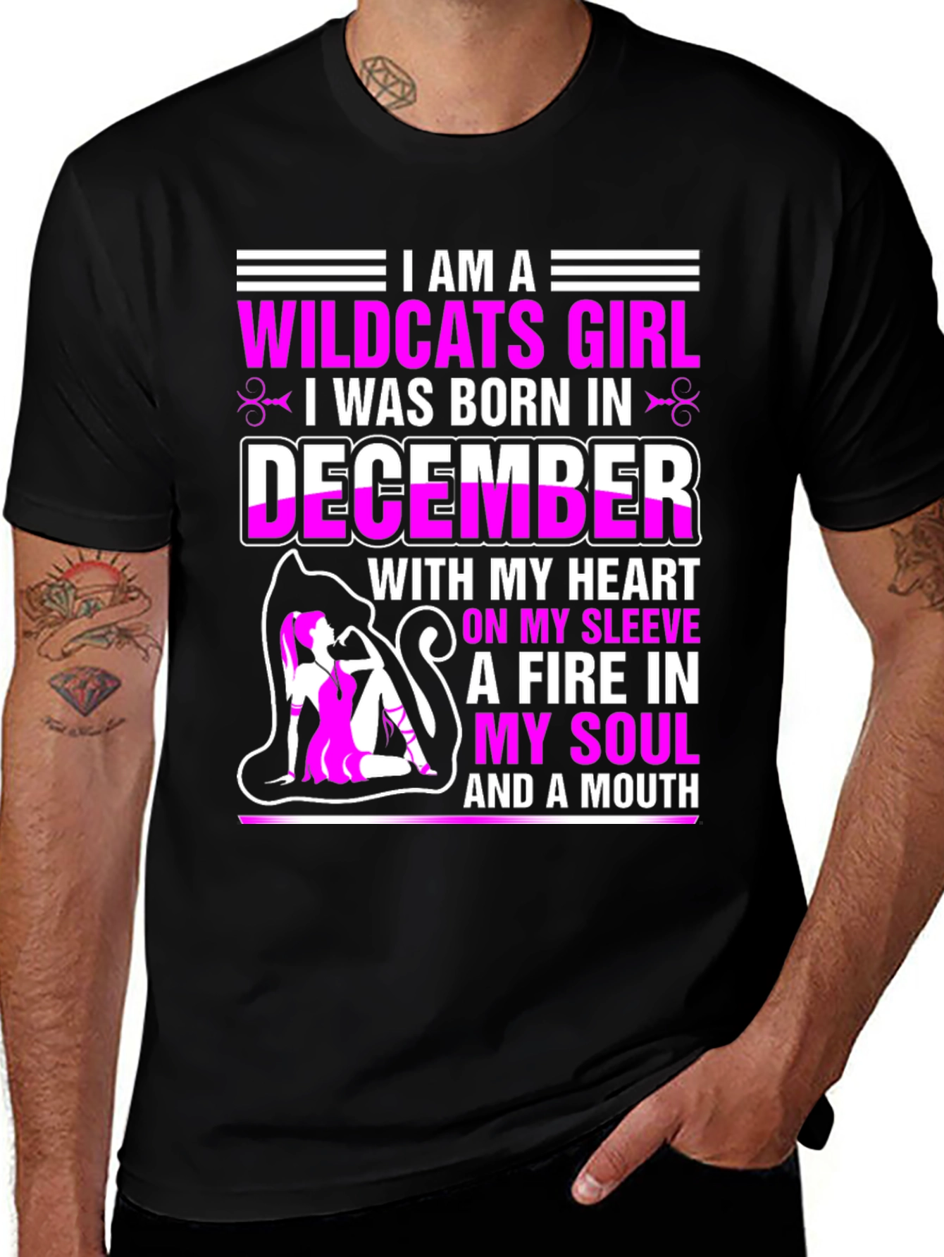 Wildcats Girl December Birthday T-Shirt