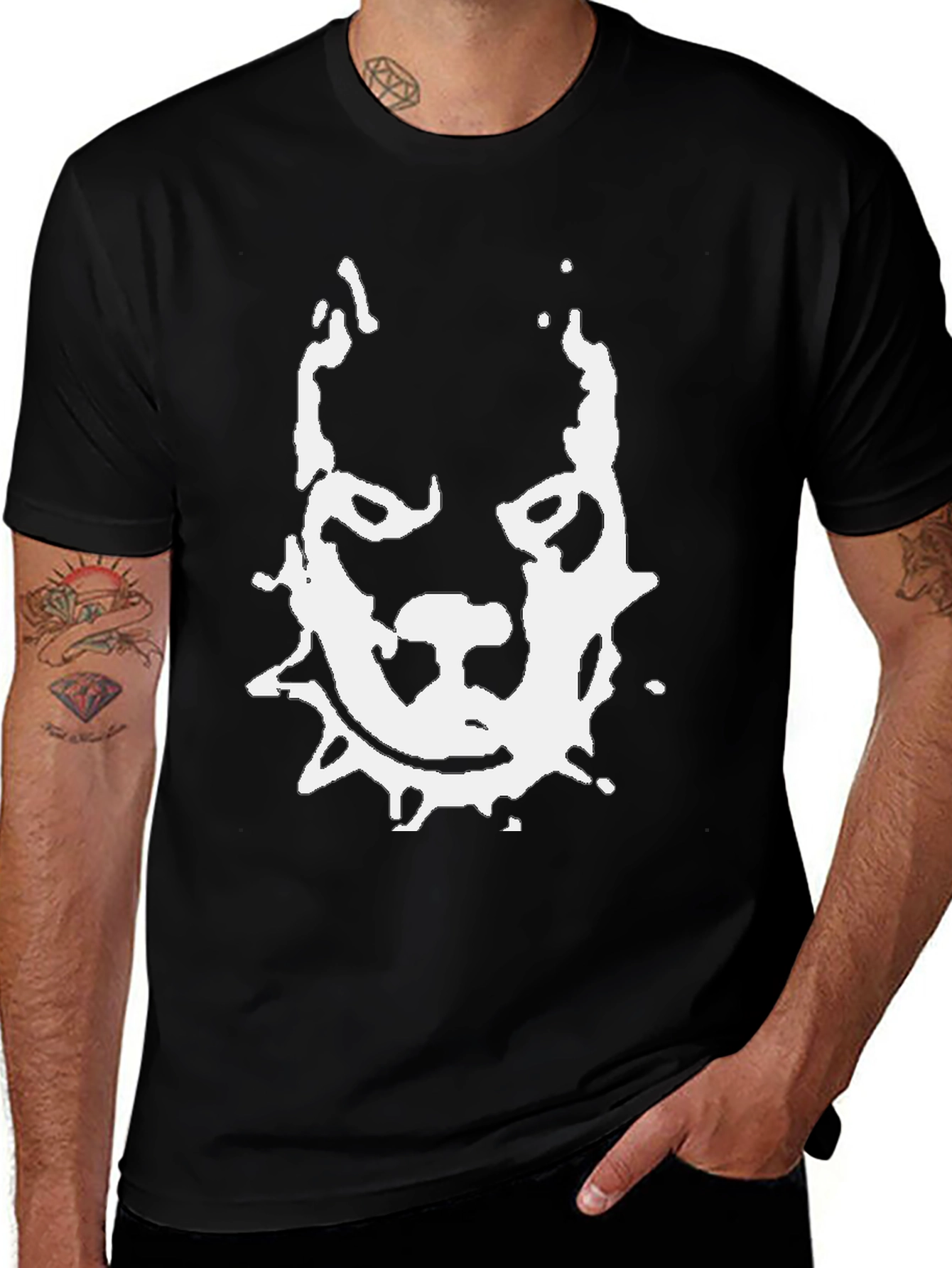 Variant 20 of Pitbull Graphic Tee - Black Cotton Crew Neck