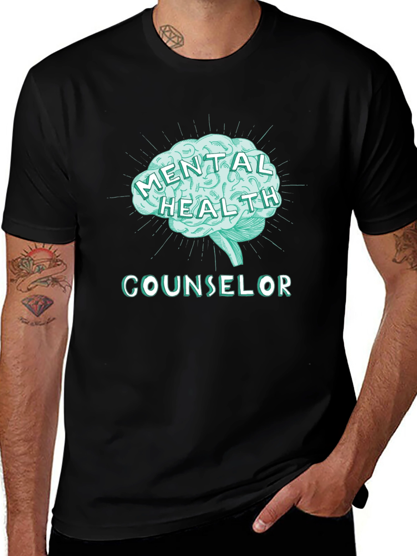Variant 15 of Mental Health Counselor Tee - Brain Graphic T-Shirt