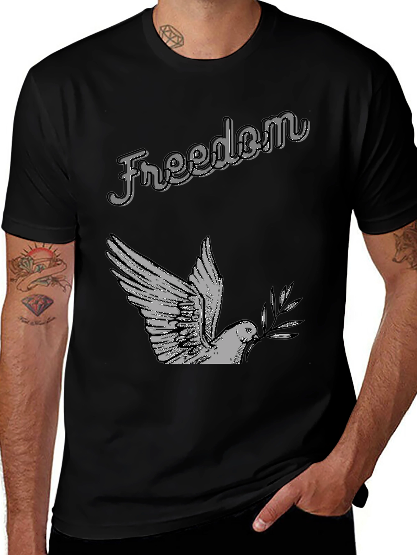 Variant 24 of Freedom Dove Graphic T-Shirt - Soft Cotton Blend
