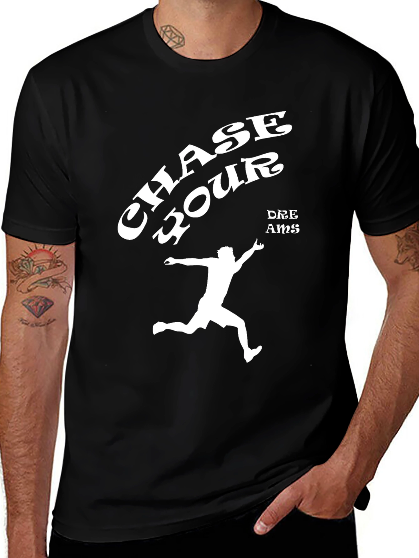 Variant 21 of Chase Your Dreams Black Graphic T-Shirt