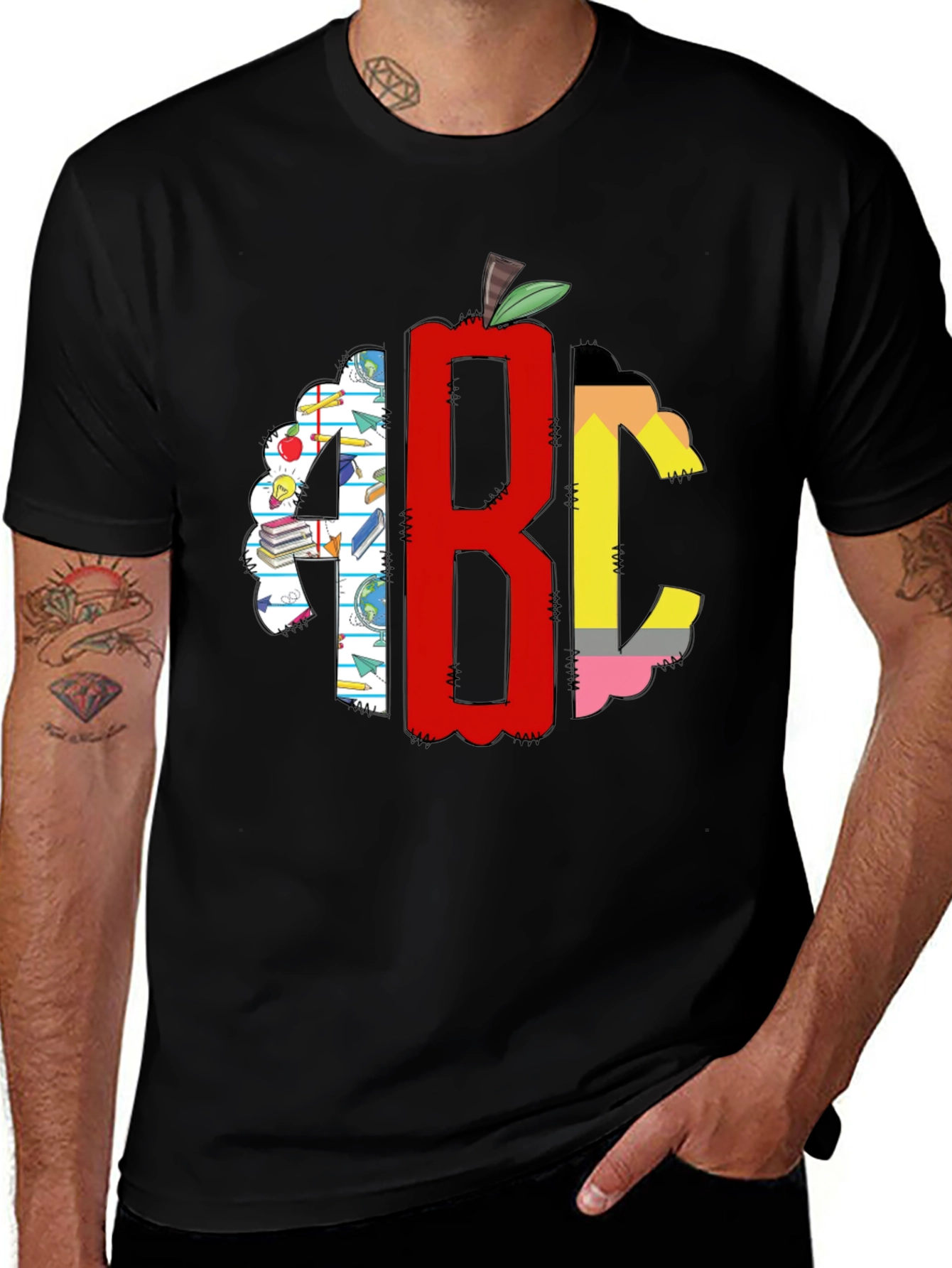 Teacher ABC Apple Graphic T-Shirt