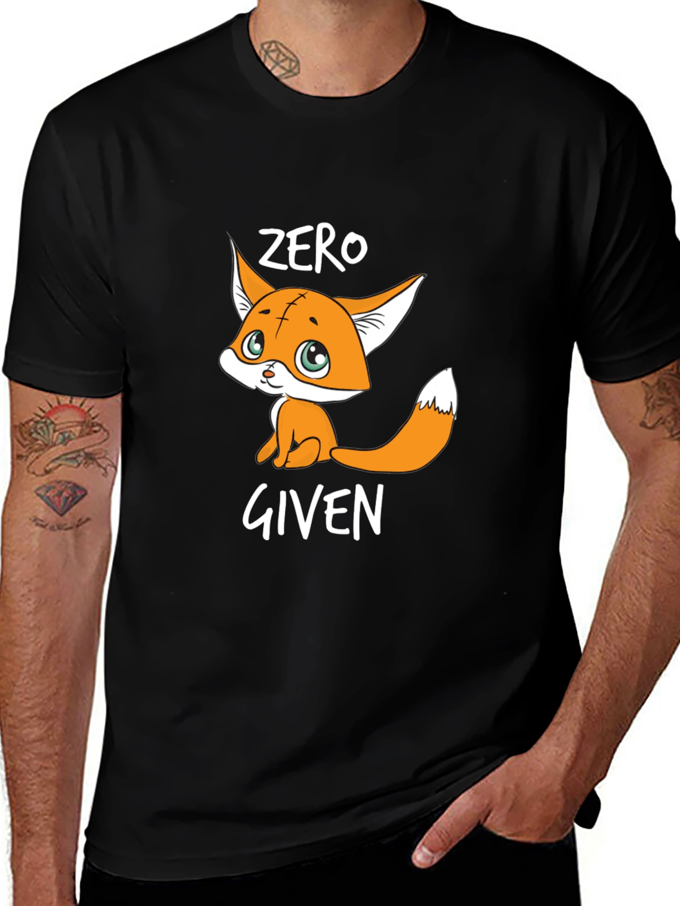 Variant 16 of Zero Given Fox Graphic Tee - Unisex Black T-Shirt