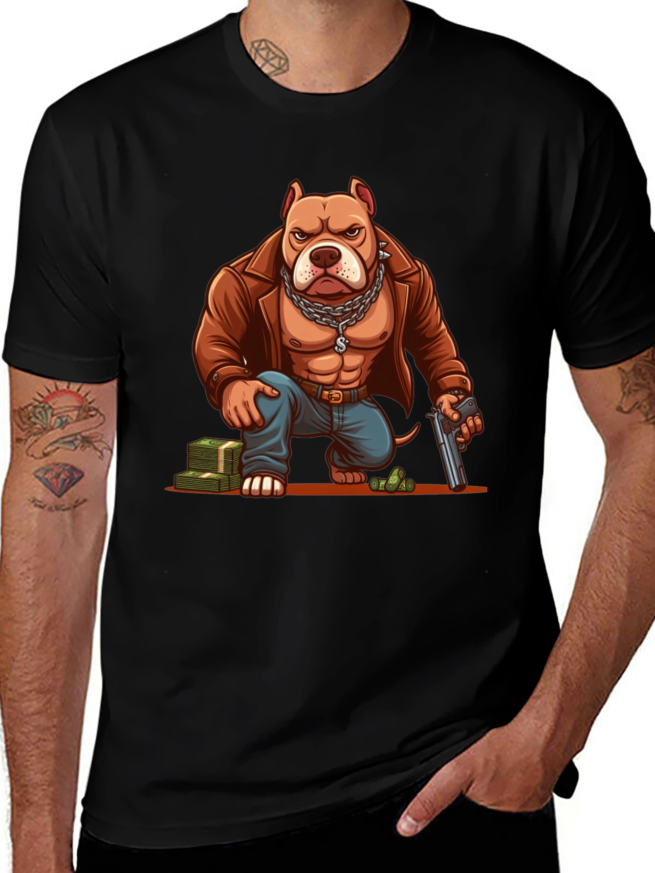 Variant 10 of Pitbull Gangster Graphic Tee