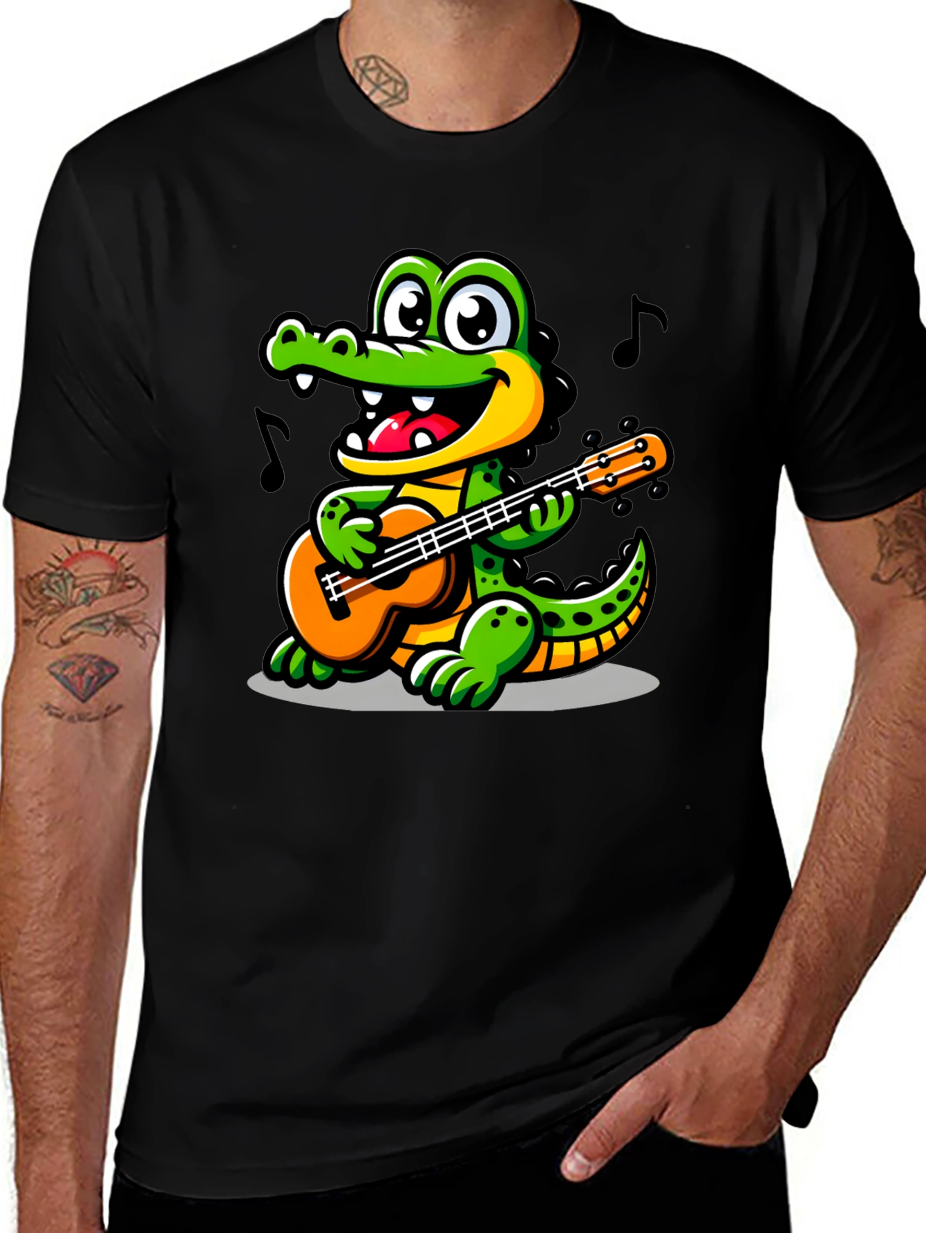 Variant 28 of Cartoon Alligator Guitar T-Shirt