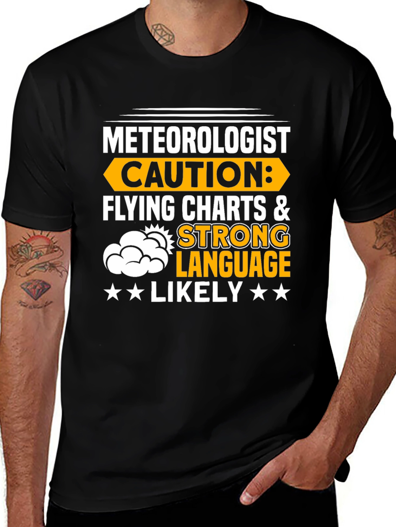Variant 24 of Meteorologist Caution T-Shirt Flying Charts & Strong Language