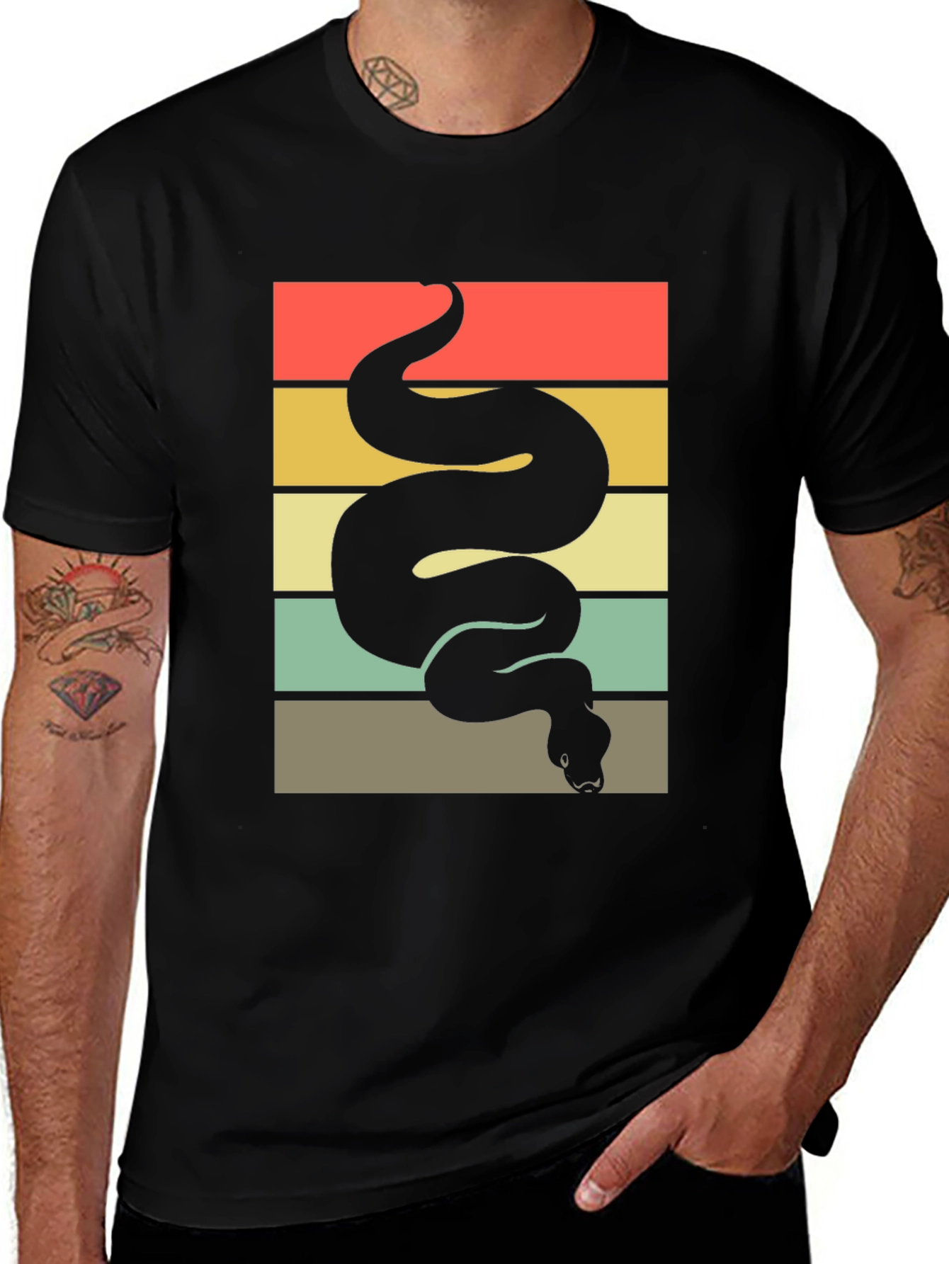 Variant 8 of Retro Snake Graphic Tee - Cool Vintage Style
