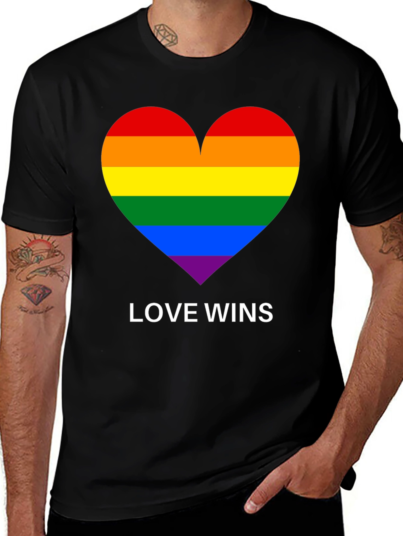 Variant 10 of Love Wins Pride Rainbow Heart T-Shirt