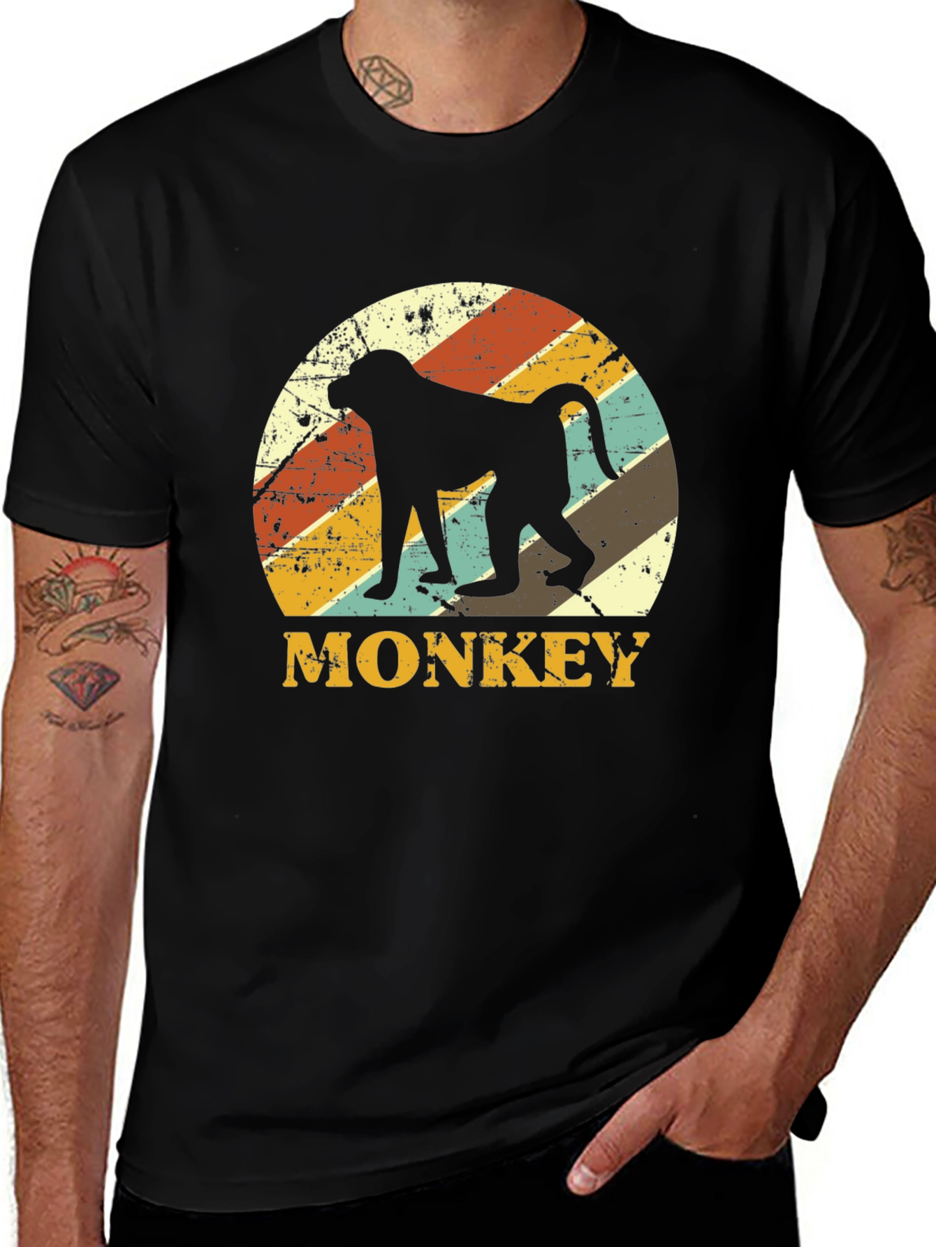 Variant 26 of Retro Monkey Silhouette Graphic Tee