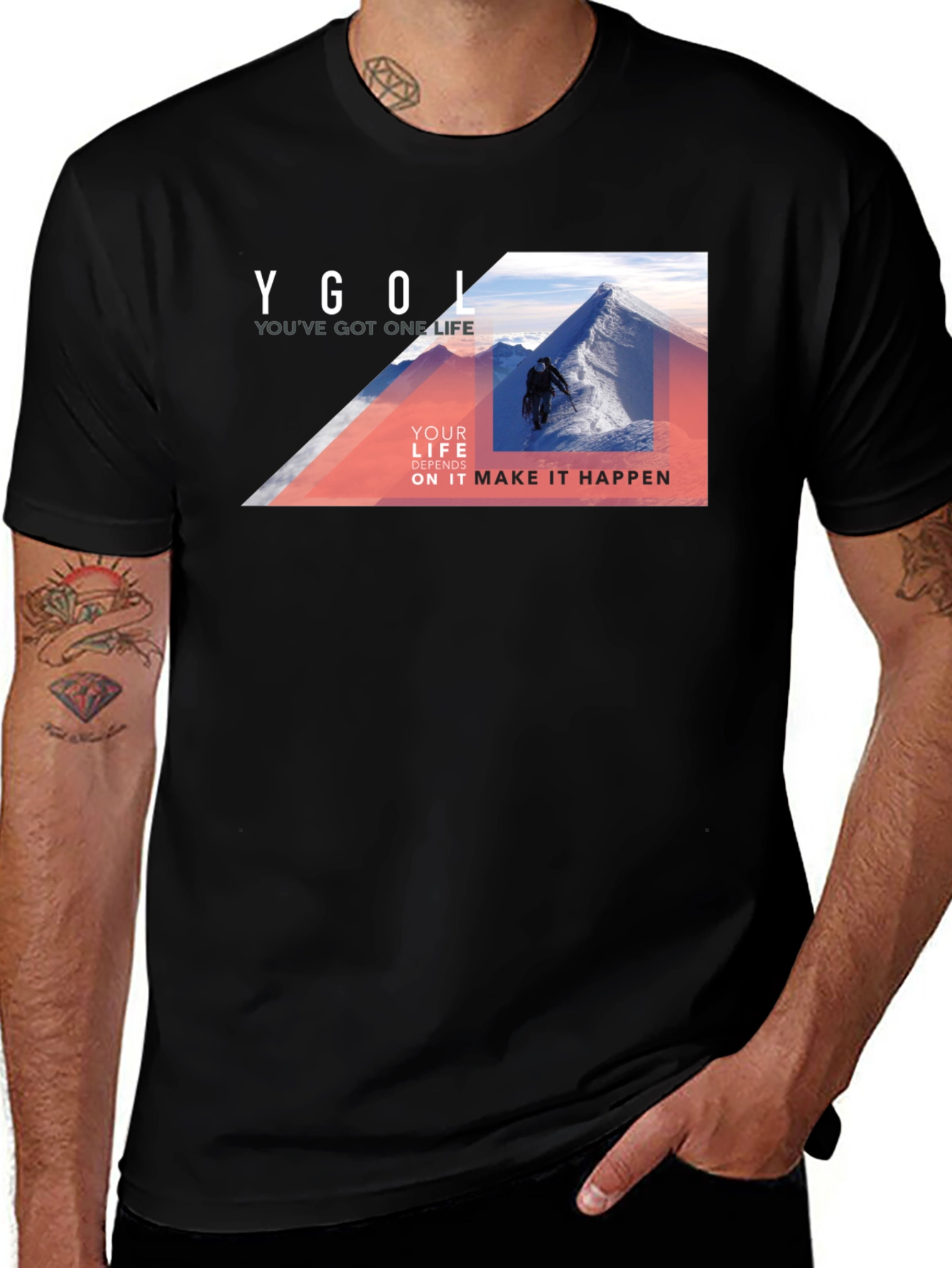 Variant 26 of YOLO Mountain Climb Graphic Tee