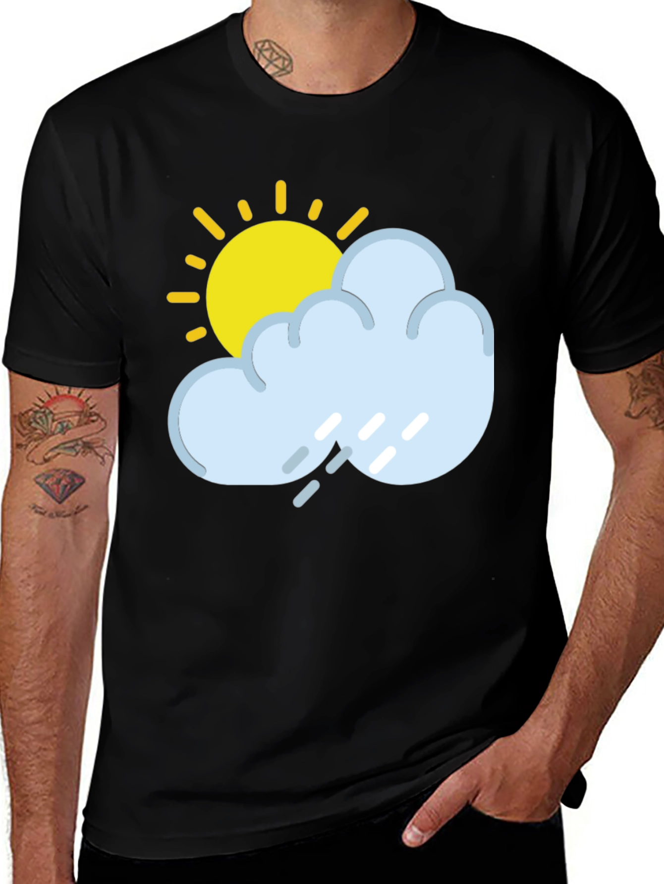 Variant 11 of Sunny with a Chance of Rain T-Shirt - Black